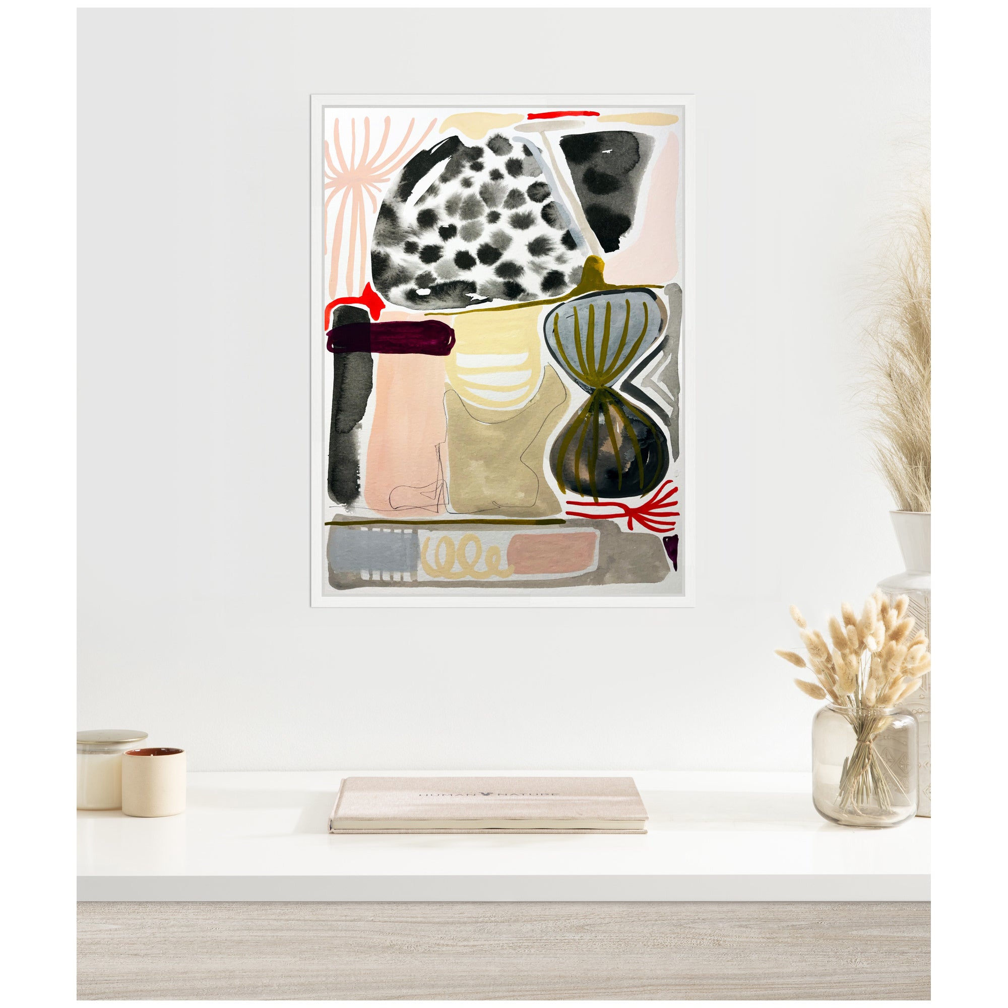 Sylvie Abstract 01 Framed Canvas by Emma Daisy