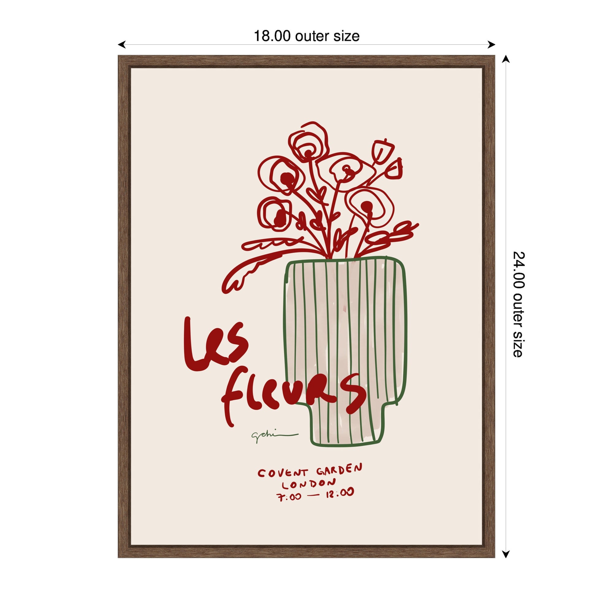 Les Fleurs by Gabrielly Guedes Framed Canvas Wall Art Print