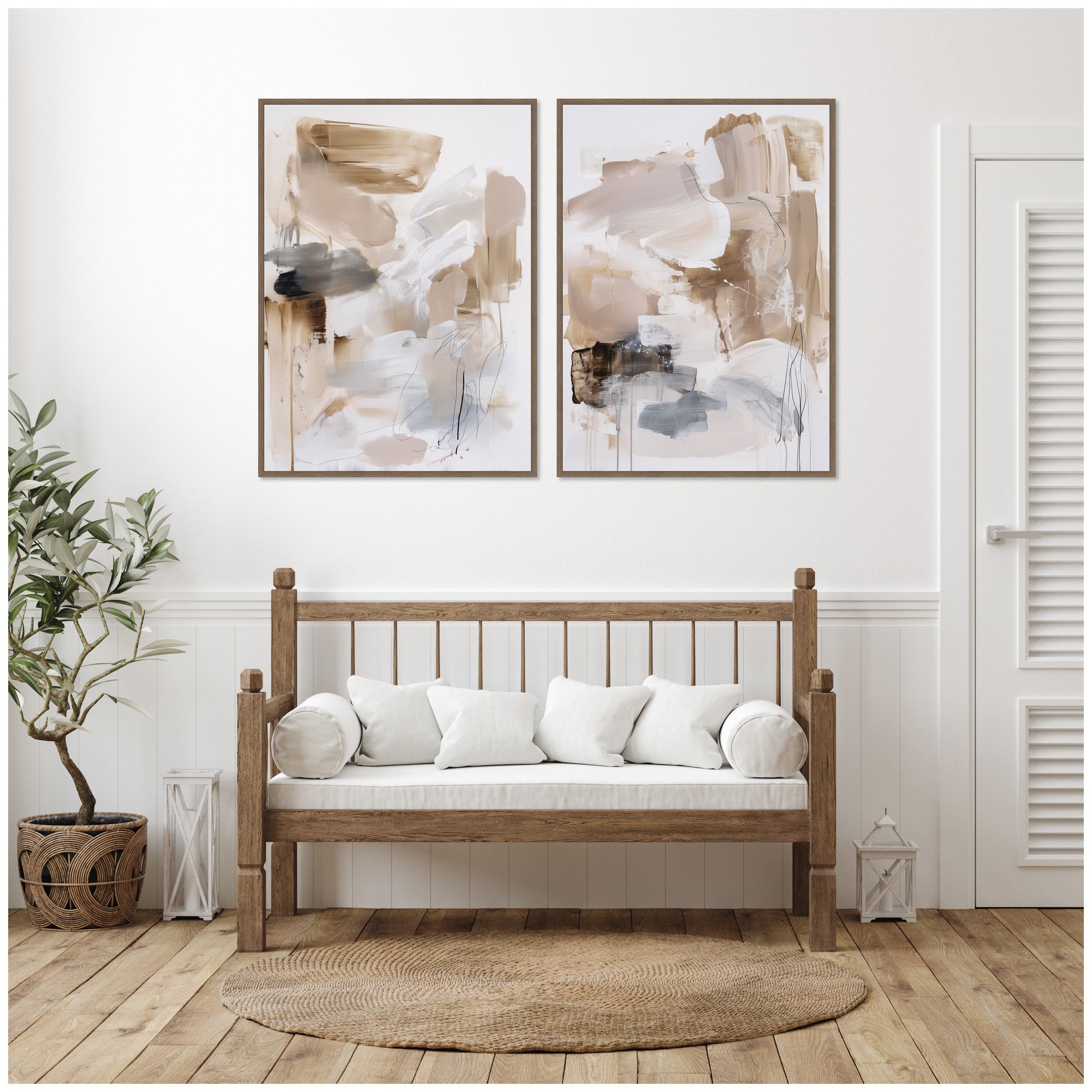 Earth Form No. 1 & No. 2 2 Piece Framed Canvas Wall Art Set