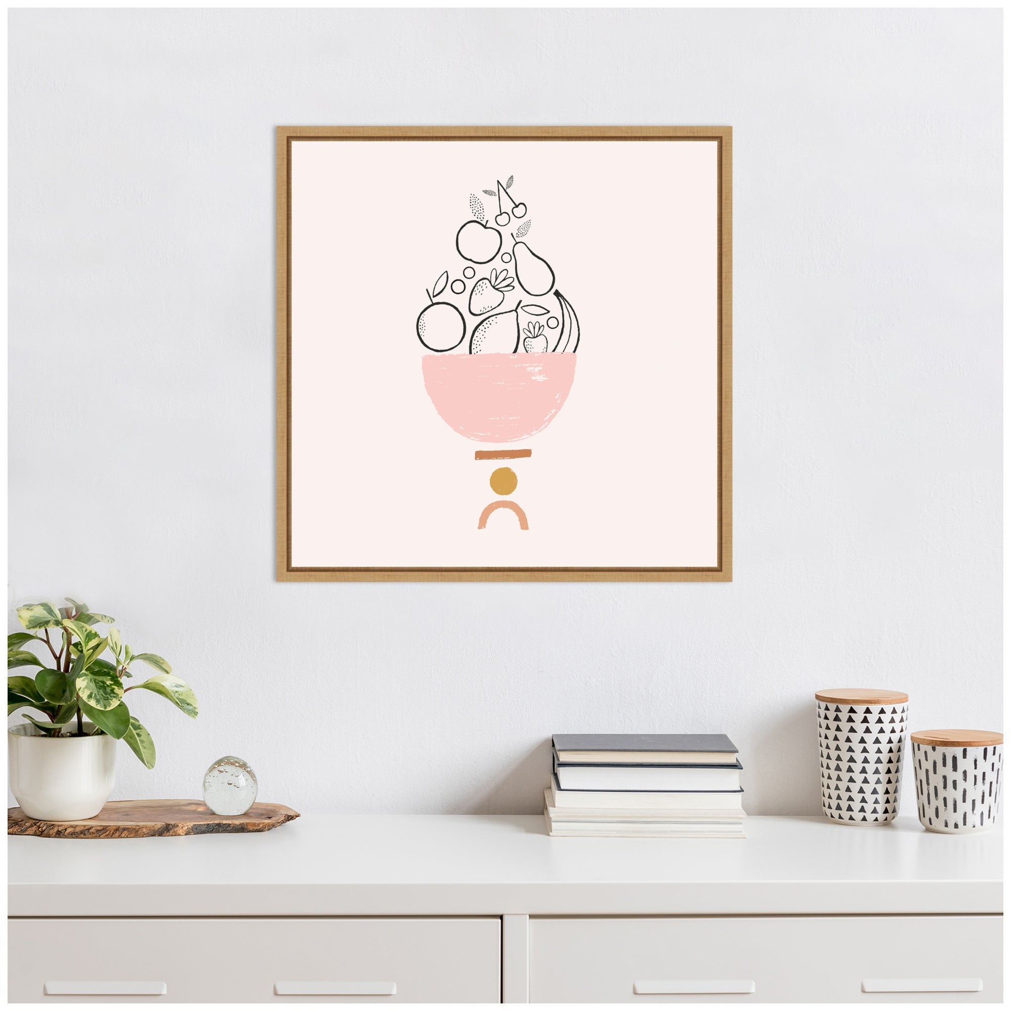 Sylvie Bowl of Fruitness Framed Canvas by Duchess Plum