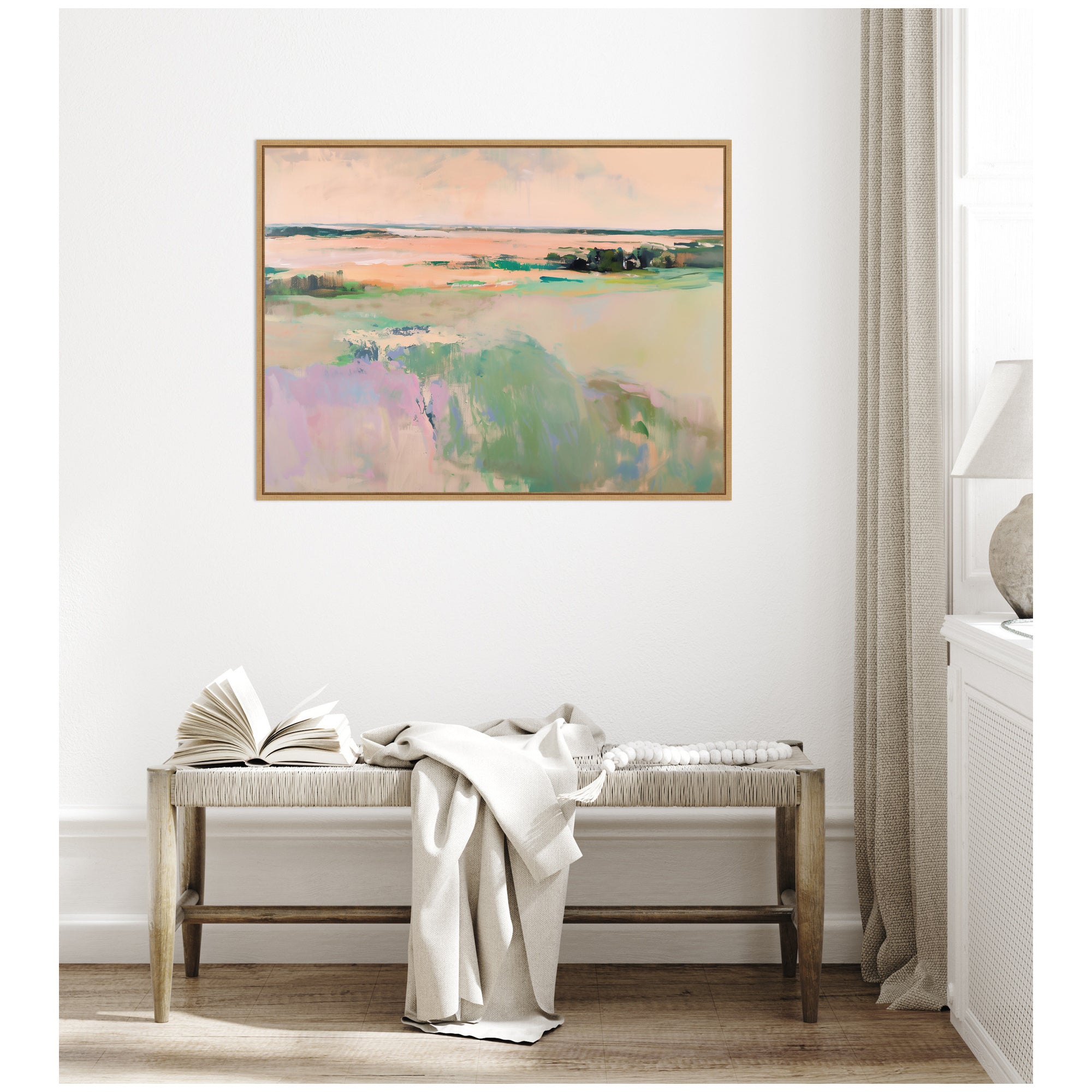 Sylvie Pastel Horizon III Framed Canvas by Amy Lighthall