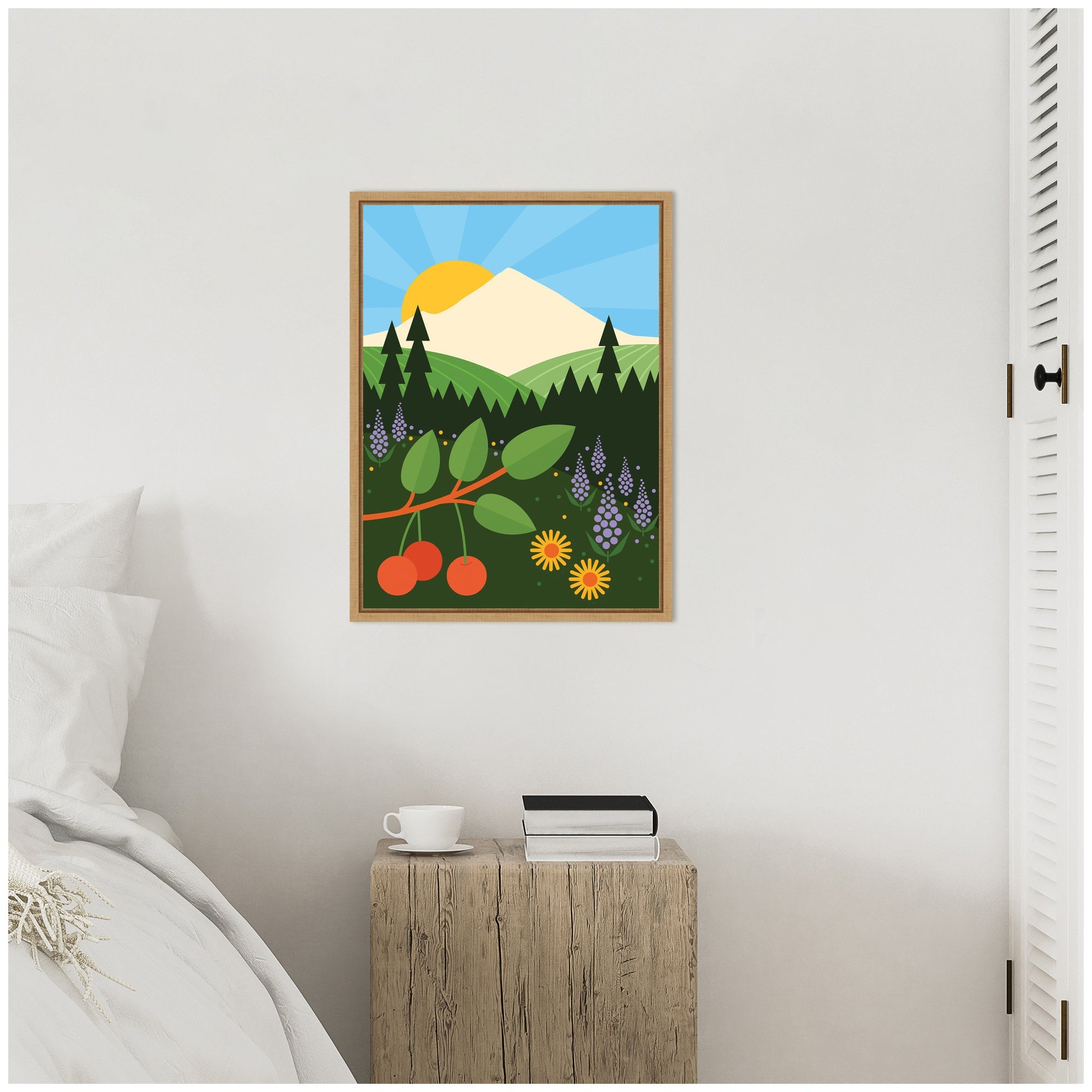 Sylvie Mount Hood Framed Canvas by Amber Leaders