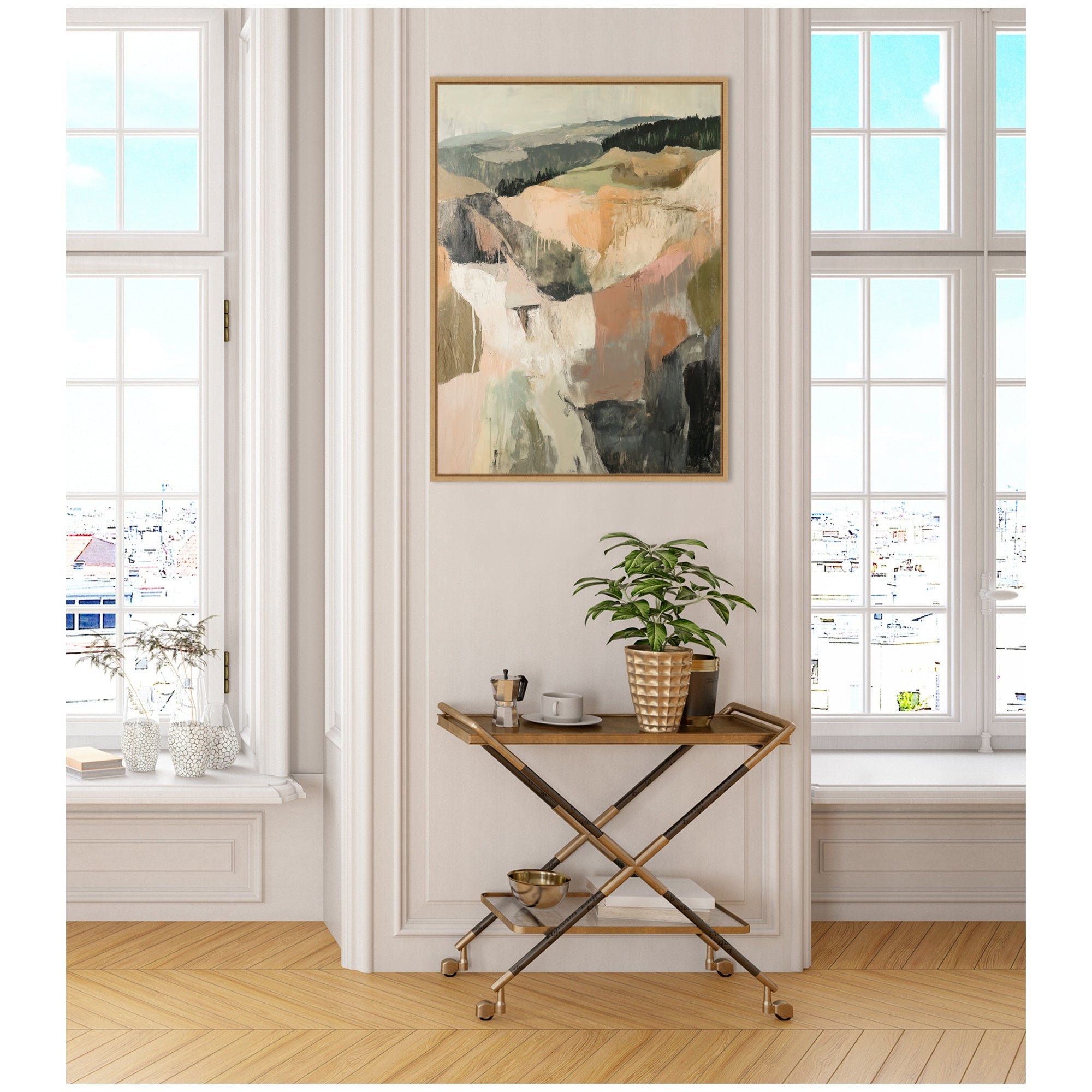 Sylvie Tonal Mountains I Framed Canvas by Amy Lighthall
