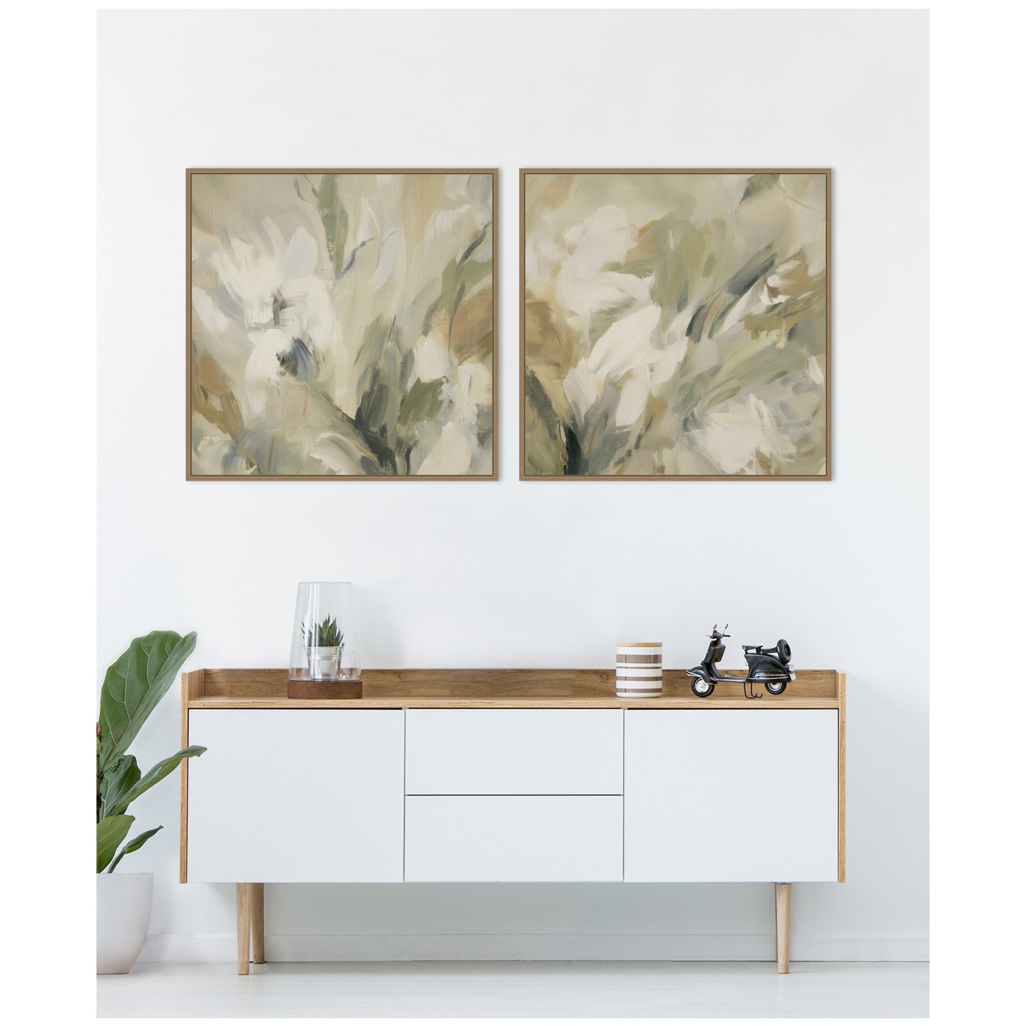 Olive Bloom No.
3 & No.
2 2 Piece Framed Canvas Wall Art Set by Amy Lighthall