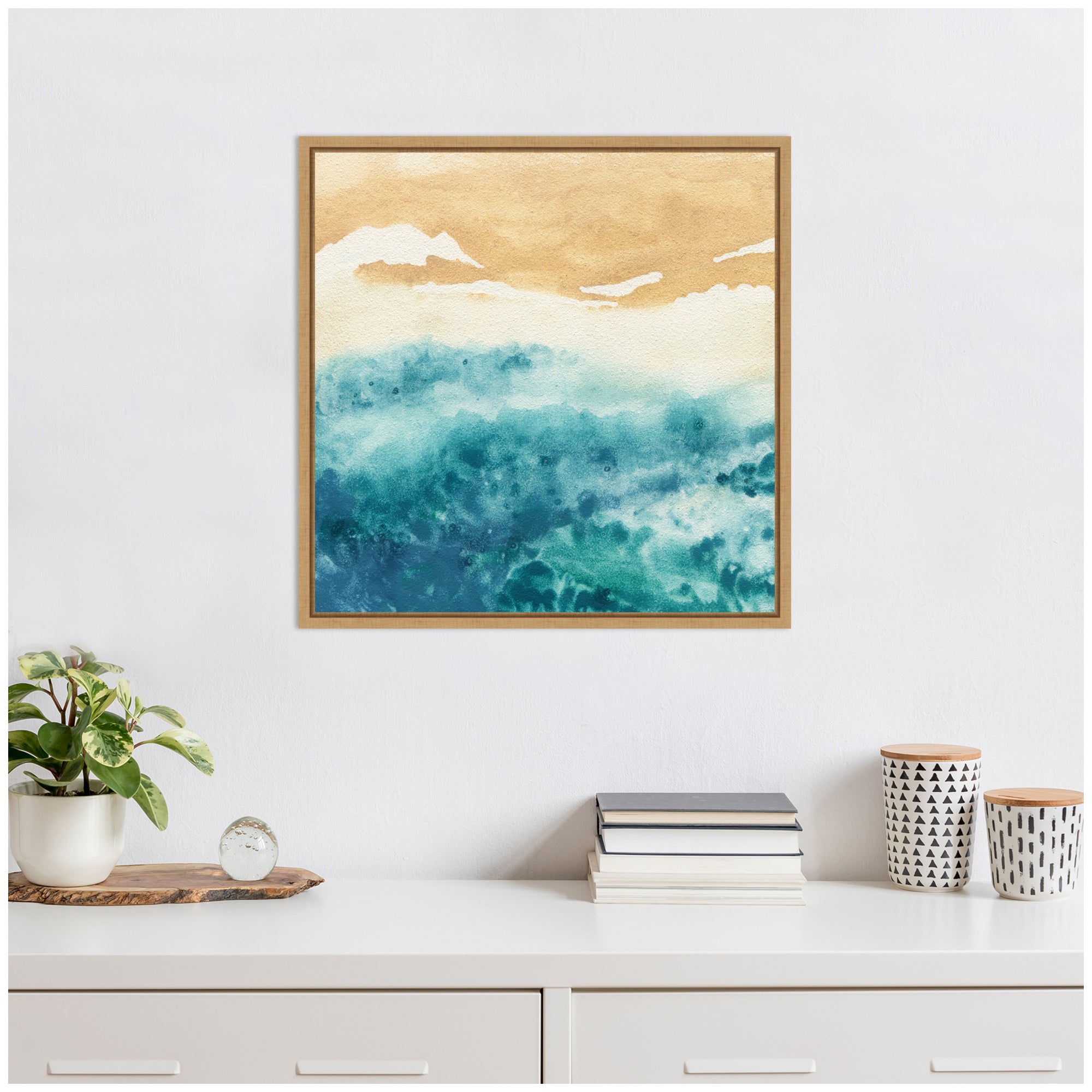 Sylvie On Warm Sand Framed Canvas by Janet Meinke-Lau