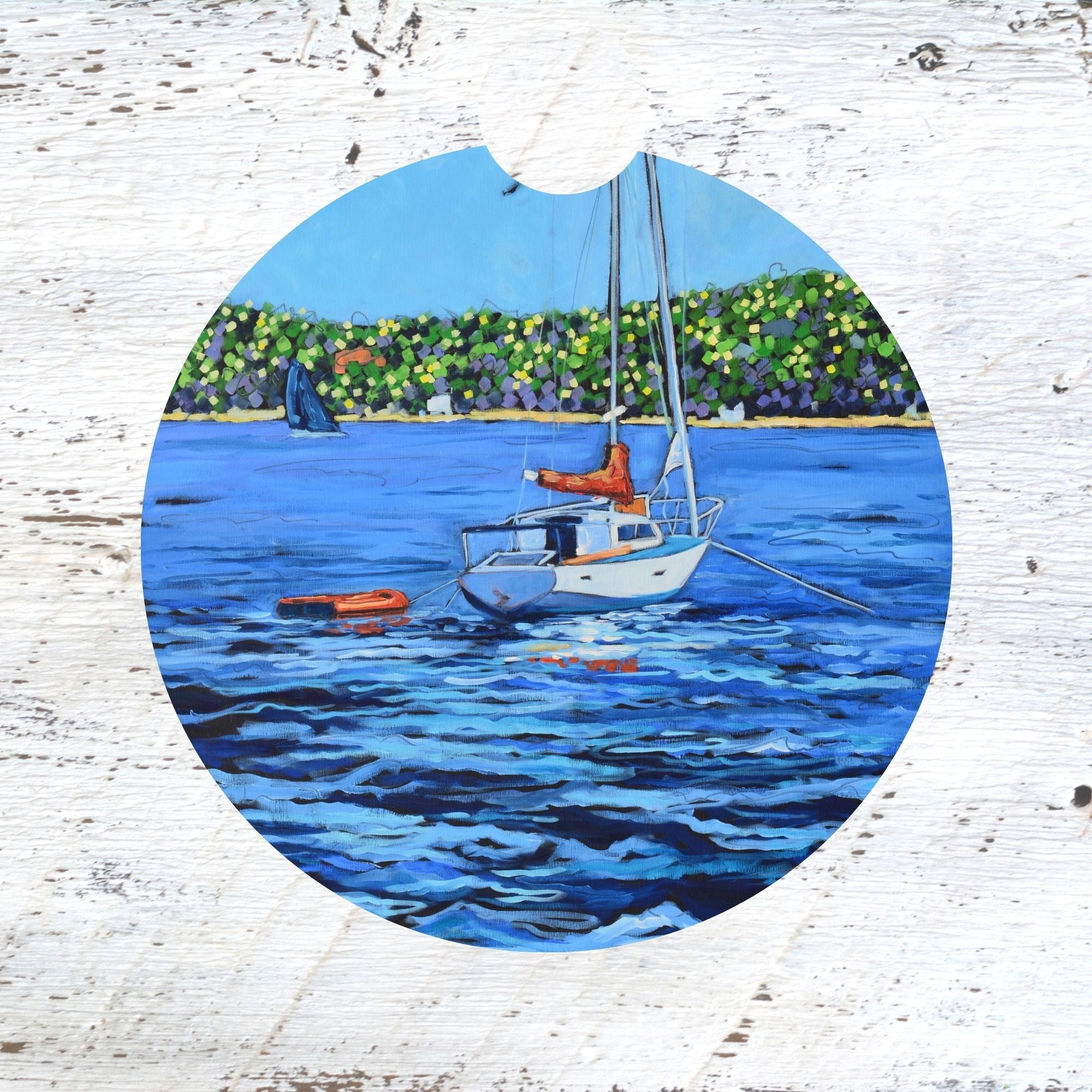 Car Coaster: Anchored. Artist Christi Dreese by Dreese Fine Art - Resin Society