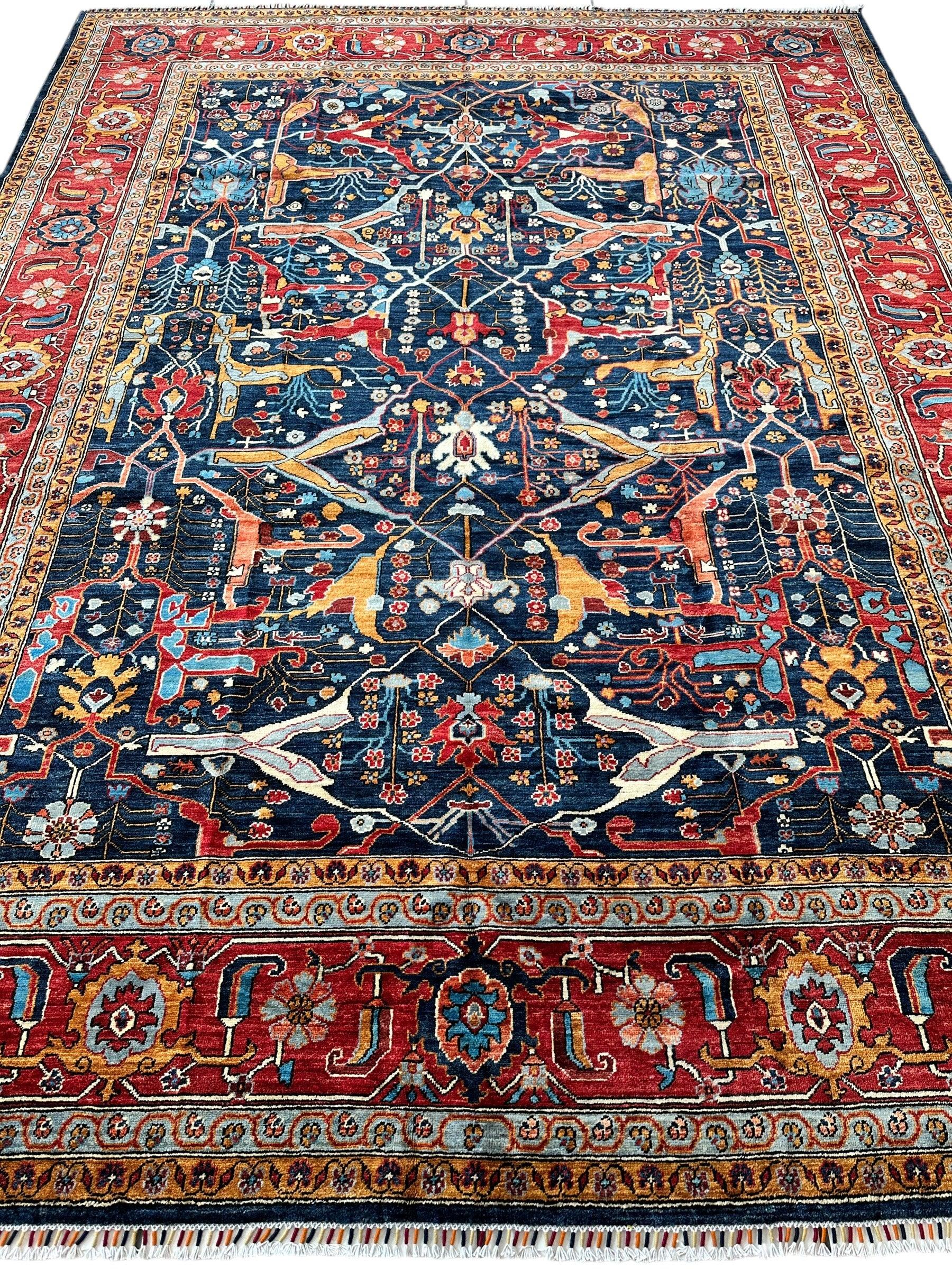 Hand-Knotted Afghani Bidjar Wool Rug – 9’x12’ – Intricate Geometric & by Rugistan - product image 3 for Resin Society