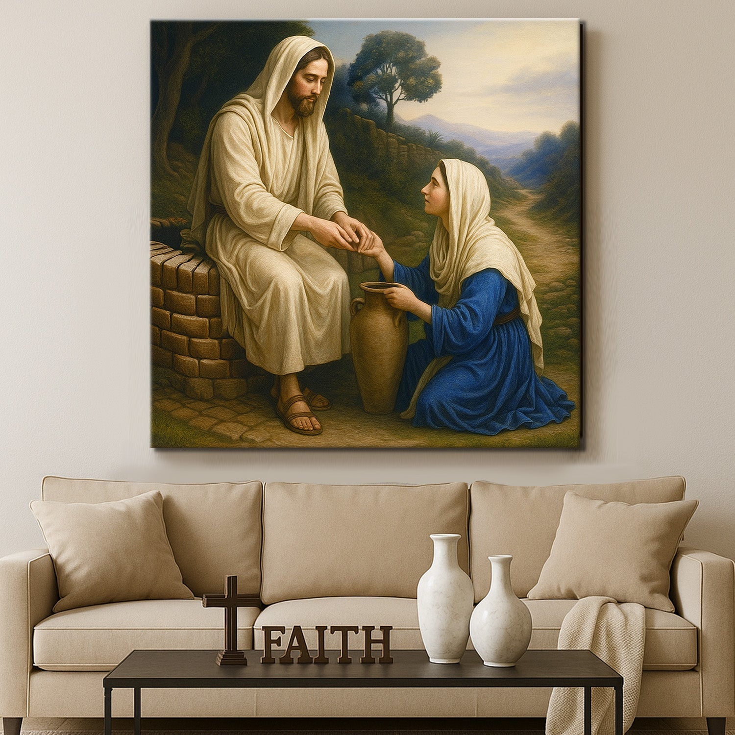 Samaritan at the Well Faith Wall Art by Tailored Canvases - product image 2 for Resin Society