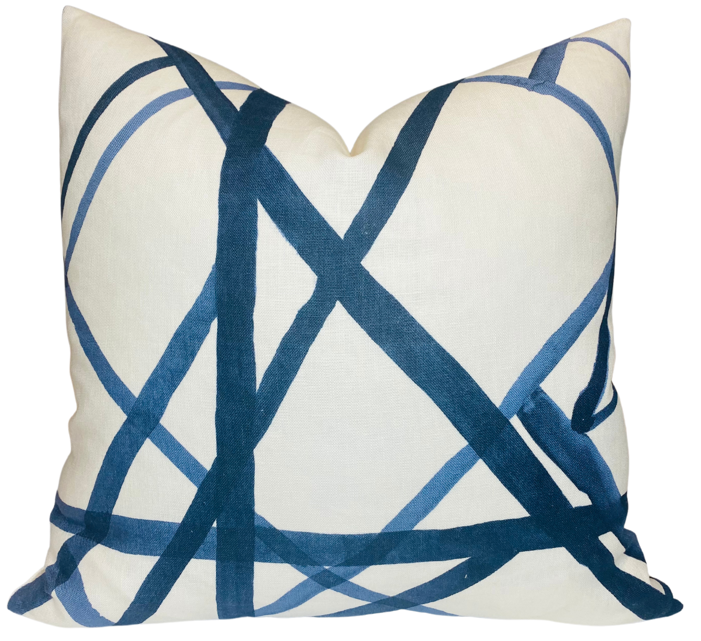 Channels Pillow Cover in periwinkle blue fabric front view
