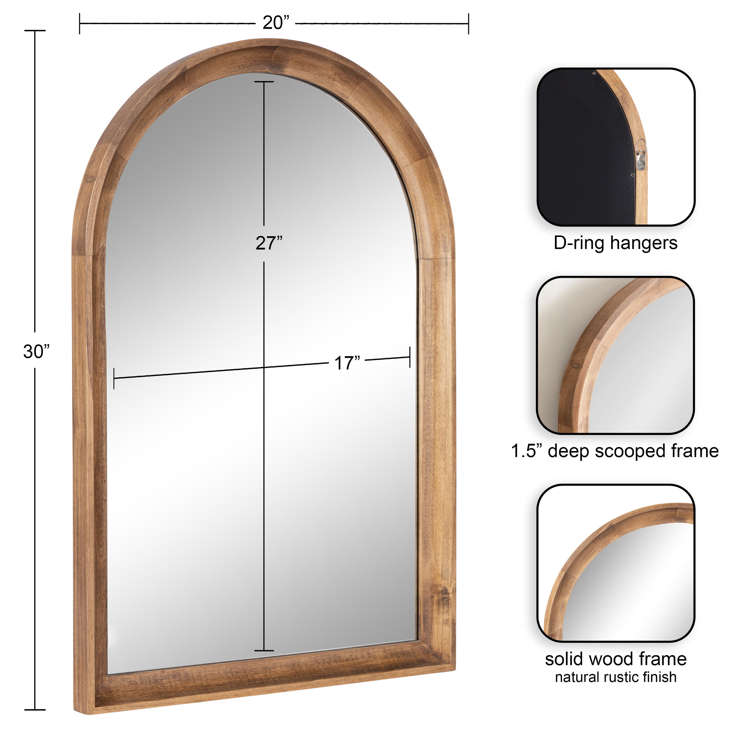 Hatherleigh Arch Wood Wall Mirror