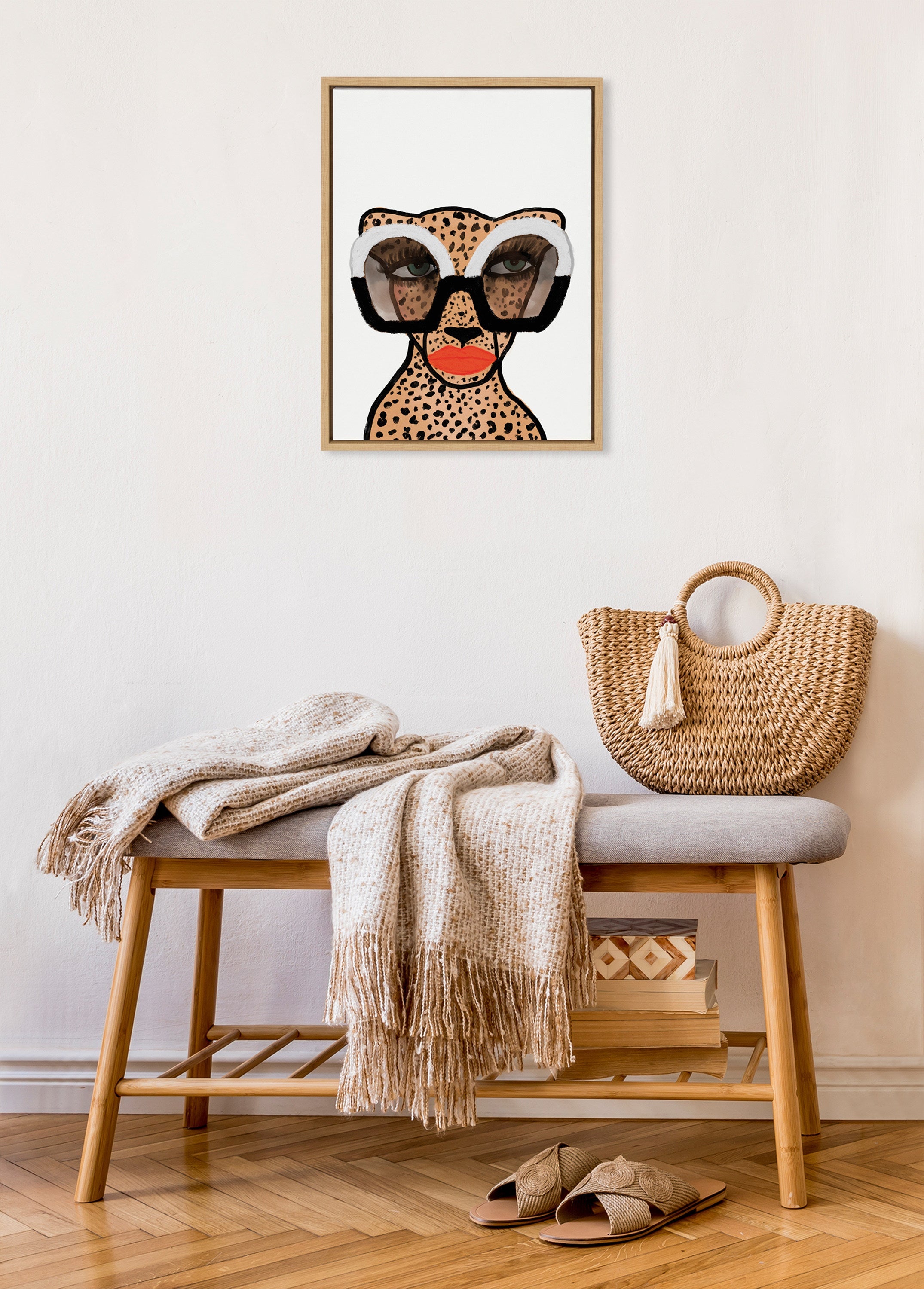 Sylvie Cheetah 4 Framed Canvas by Kendra Dandy of Bouffants and Broken Hearts
