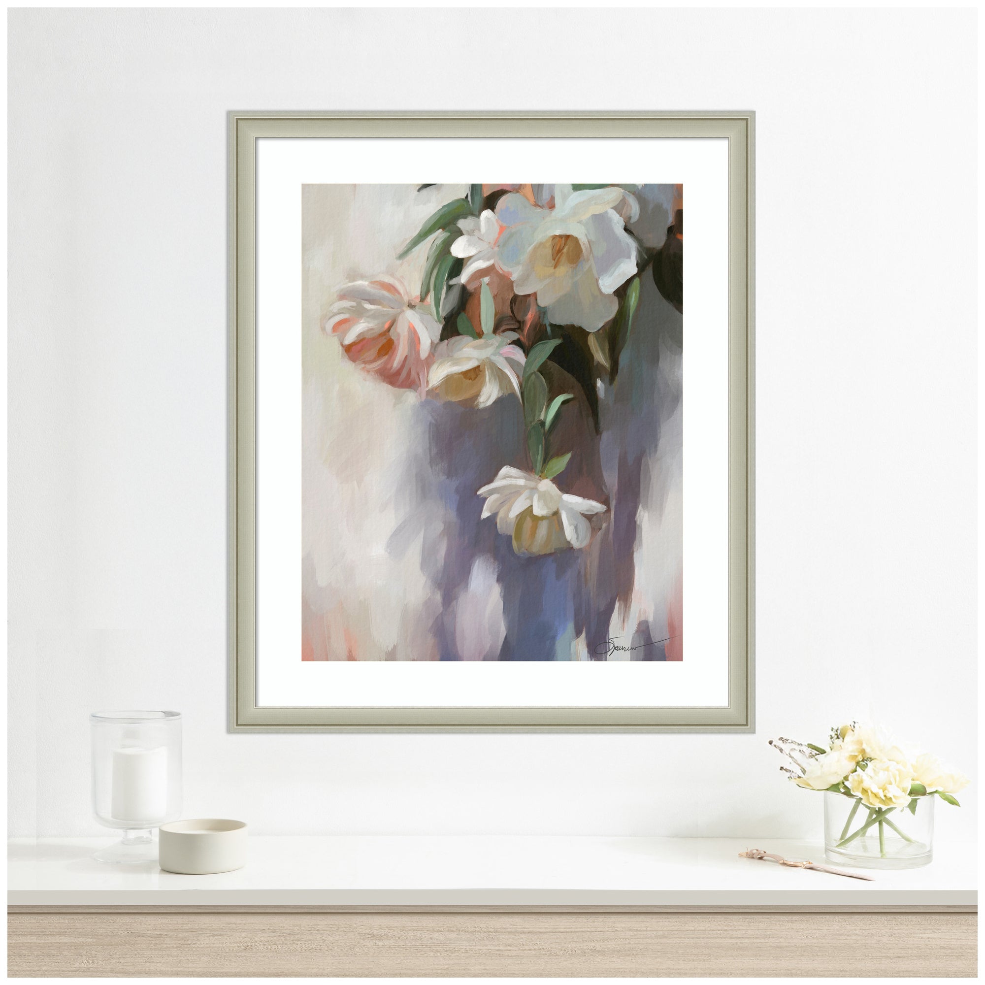 Framed Art Dangle Thumb Pastel Flower Bouquet by Mary Sparrow
