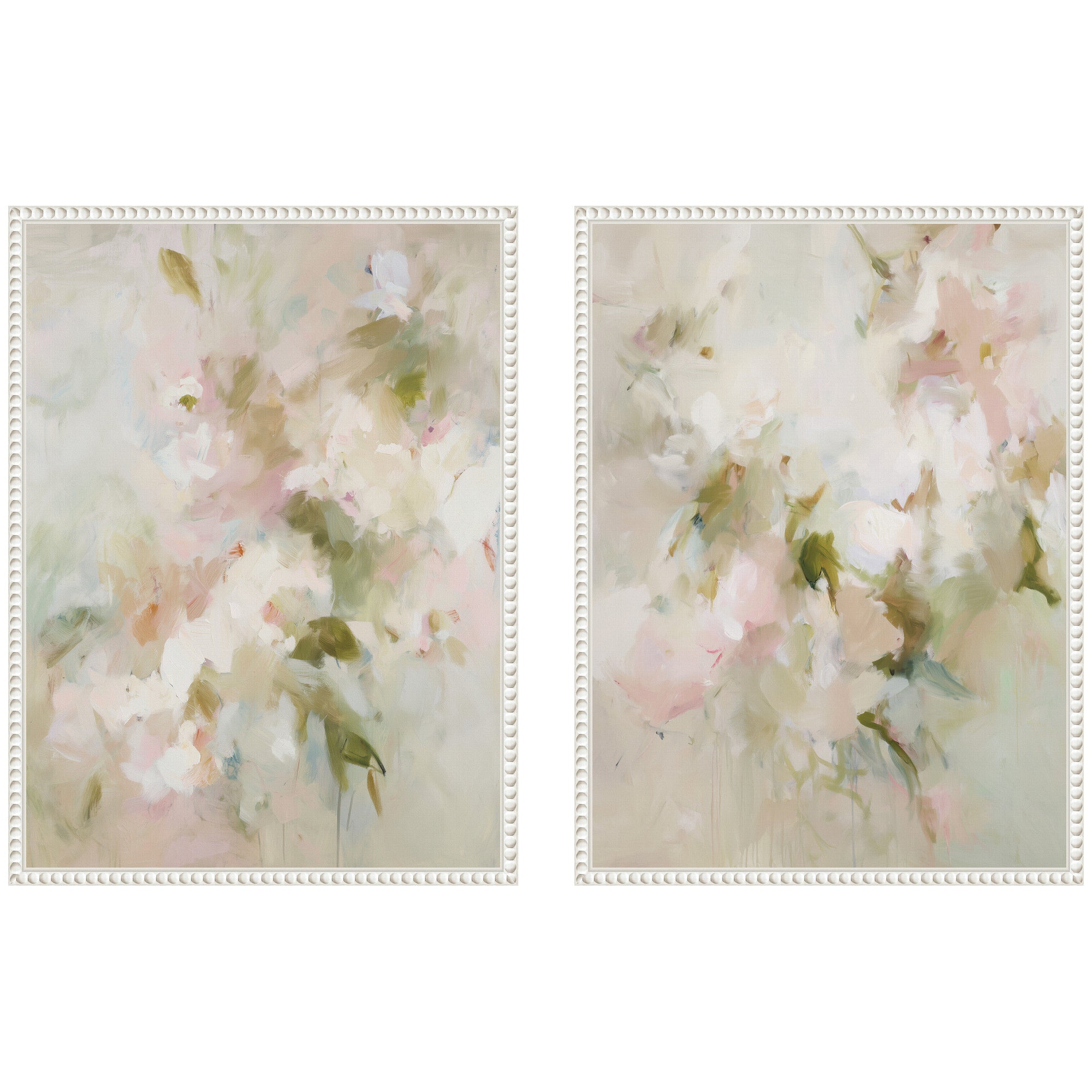 Bloom No.
1 & No.
2 2 Piece Framed Canvas Wall Art Set by Amy Lighthall displayed on a wall