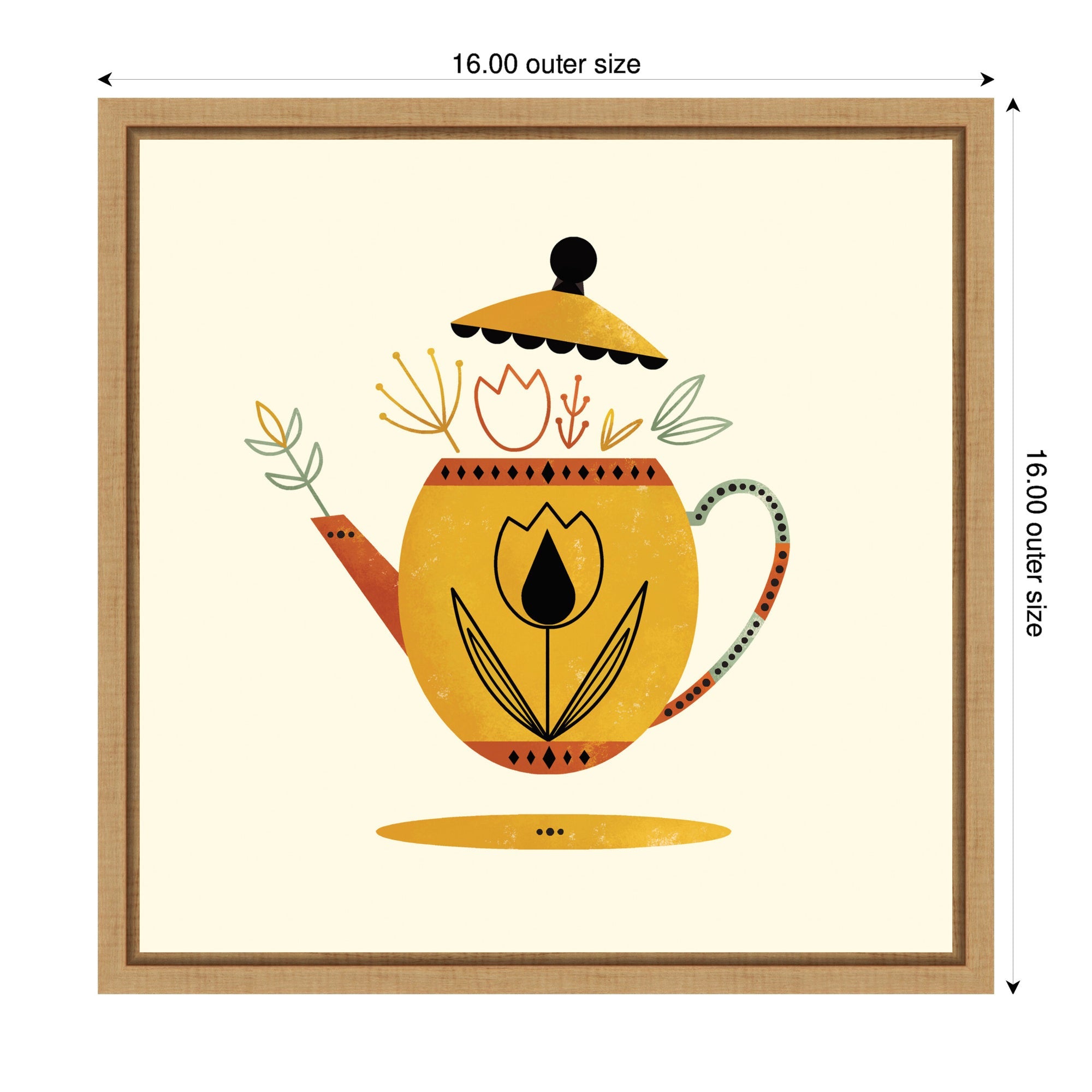 Sylvie Yellow Kettle Framed Canvas by Amber Leaders