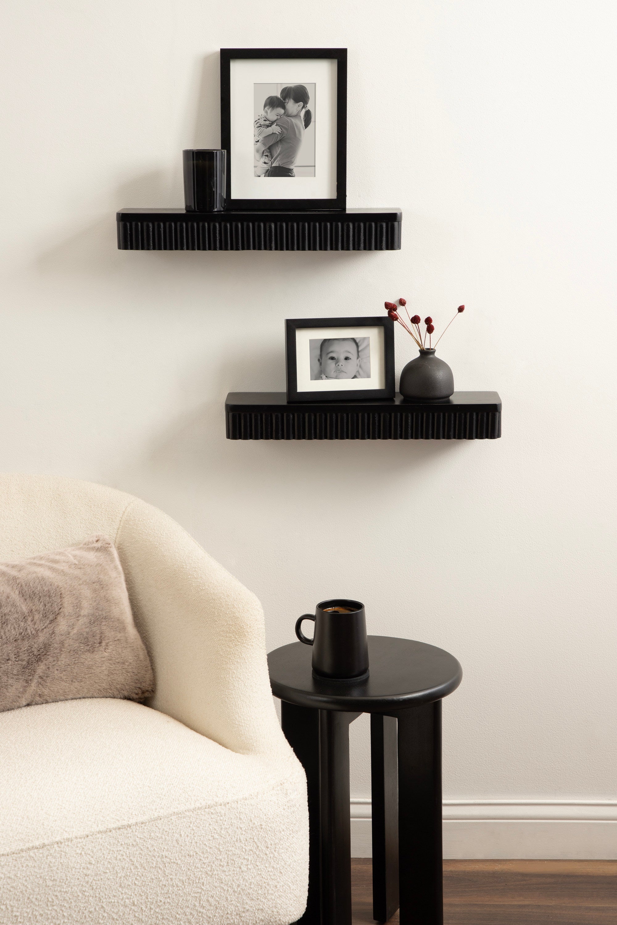 Reid Ribbed Floating Shelves