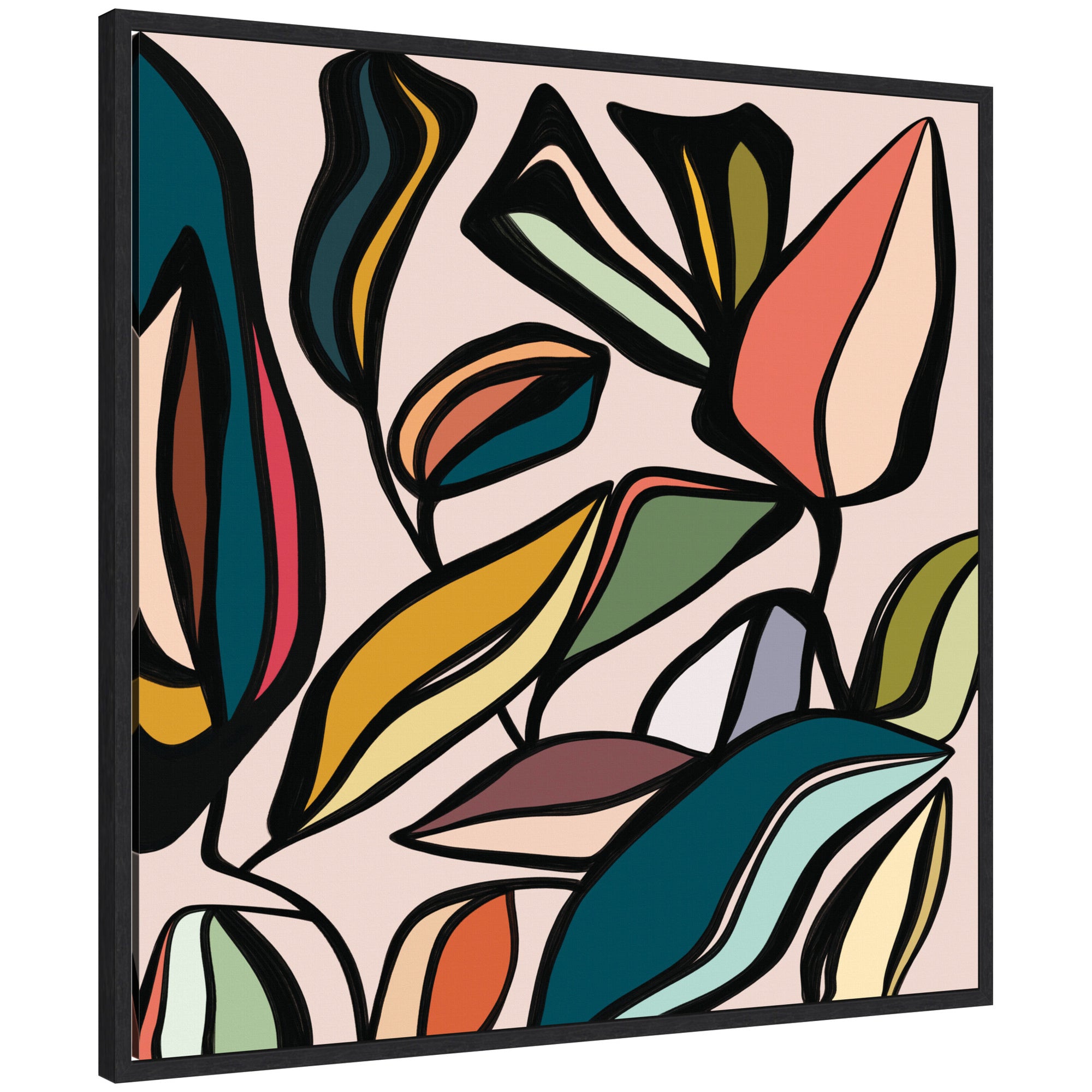 Fanciful Ficus SQ Expansion by Alicia Bock Framed Canvas Wall Art Print
