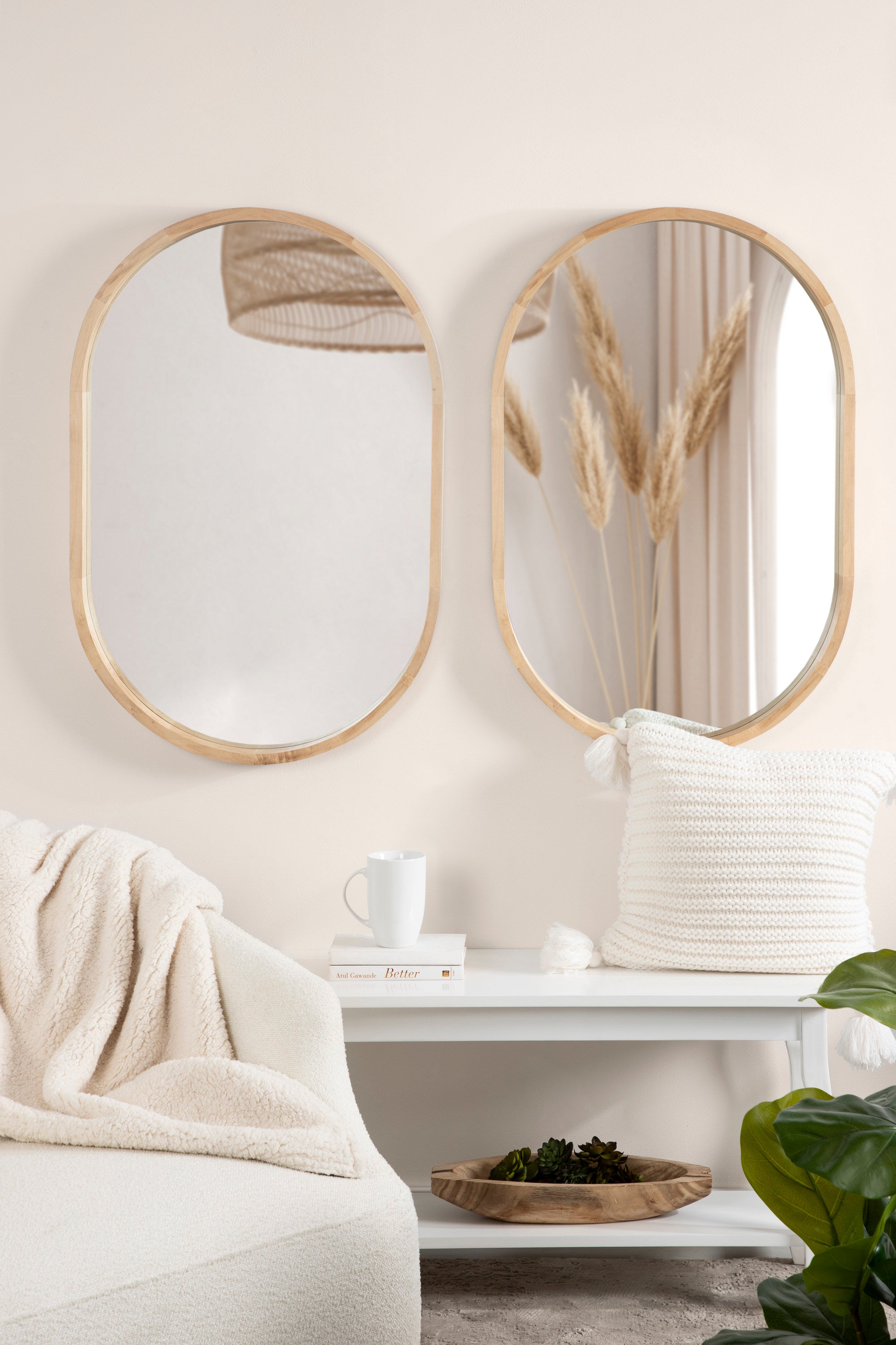 Hutton Wood Framed Capsule Mirror by kateandlaurel - product image 13 for Resin Society