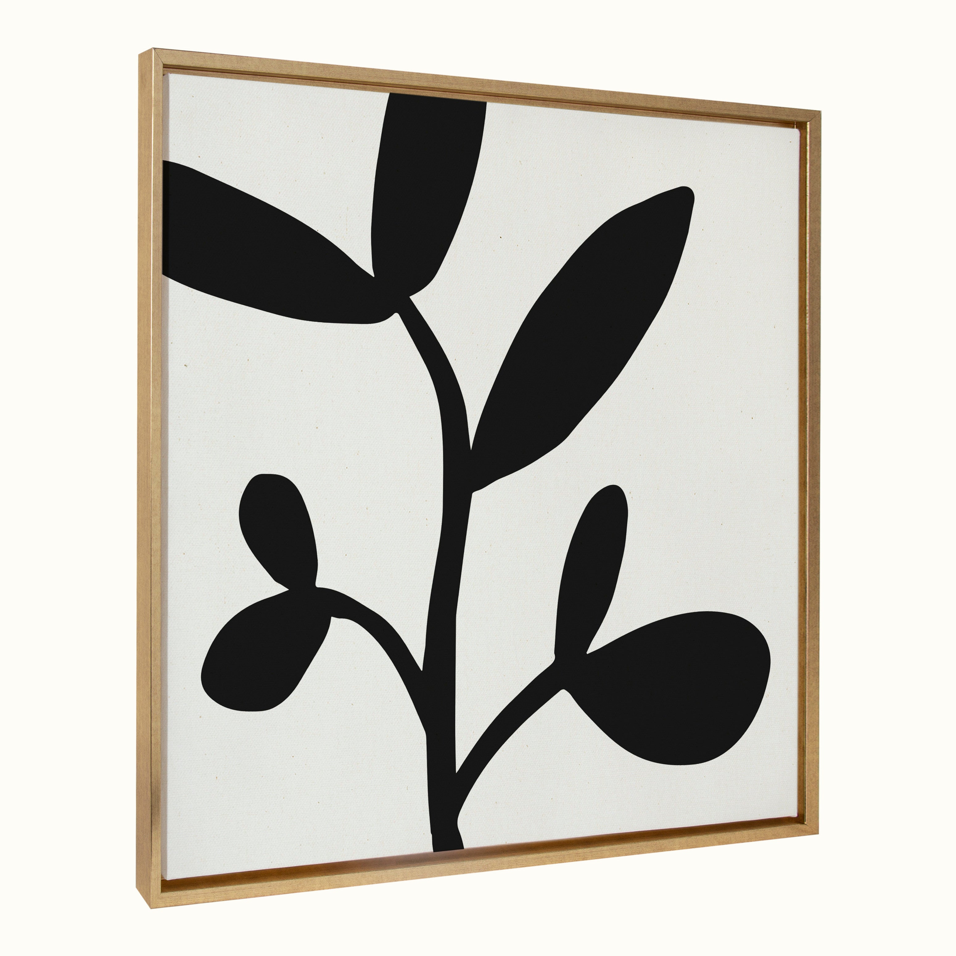 Sylvie Modern Botanical Neutral Abstract 2 Framed Canvas
