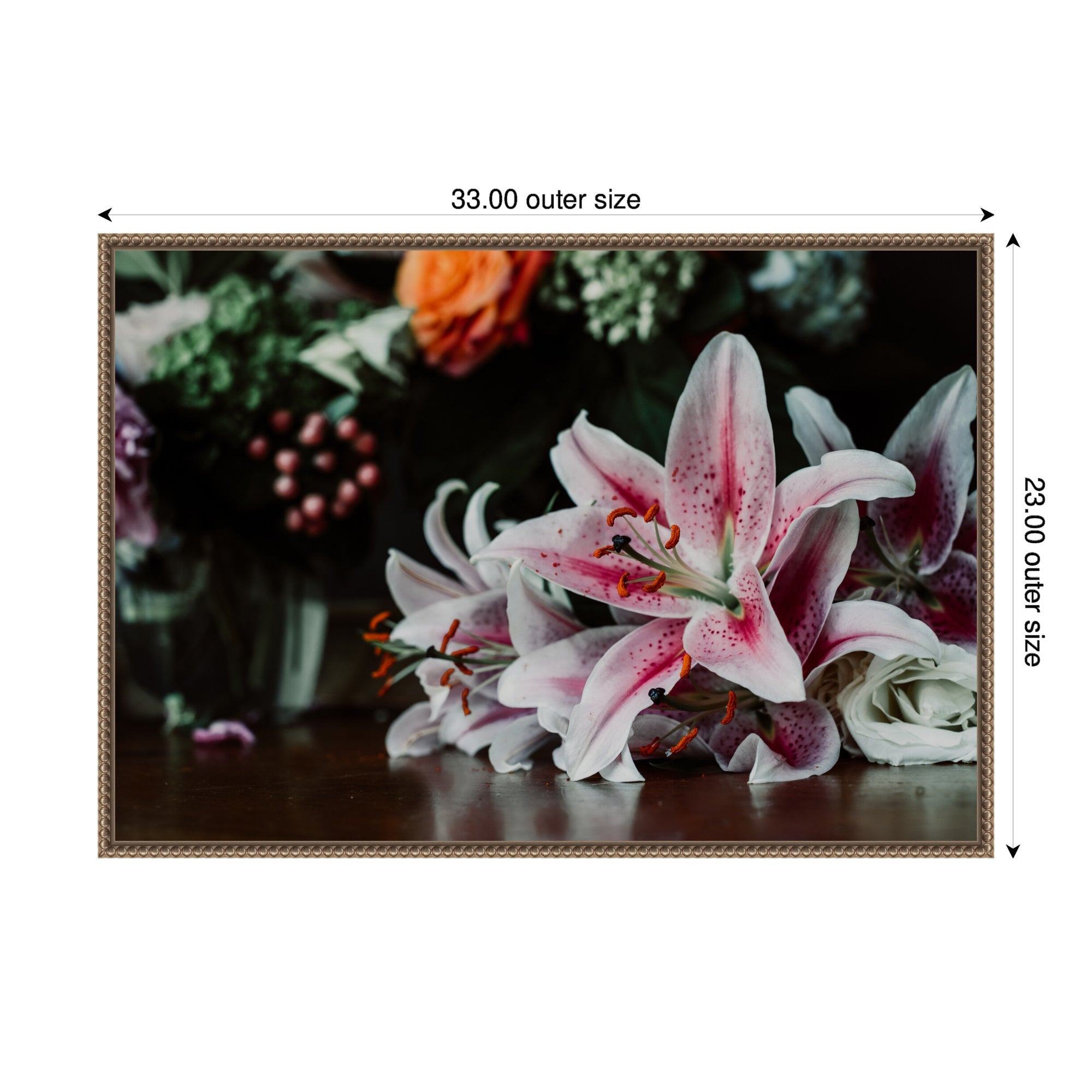 Sylvie Dark Lily Framed Canvas by Alicia Abla