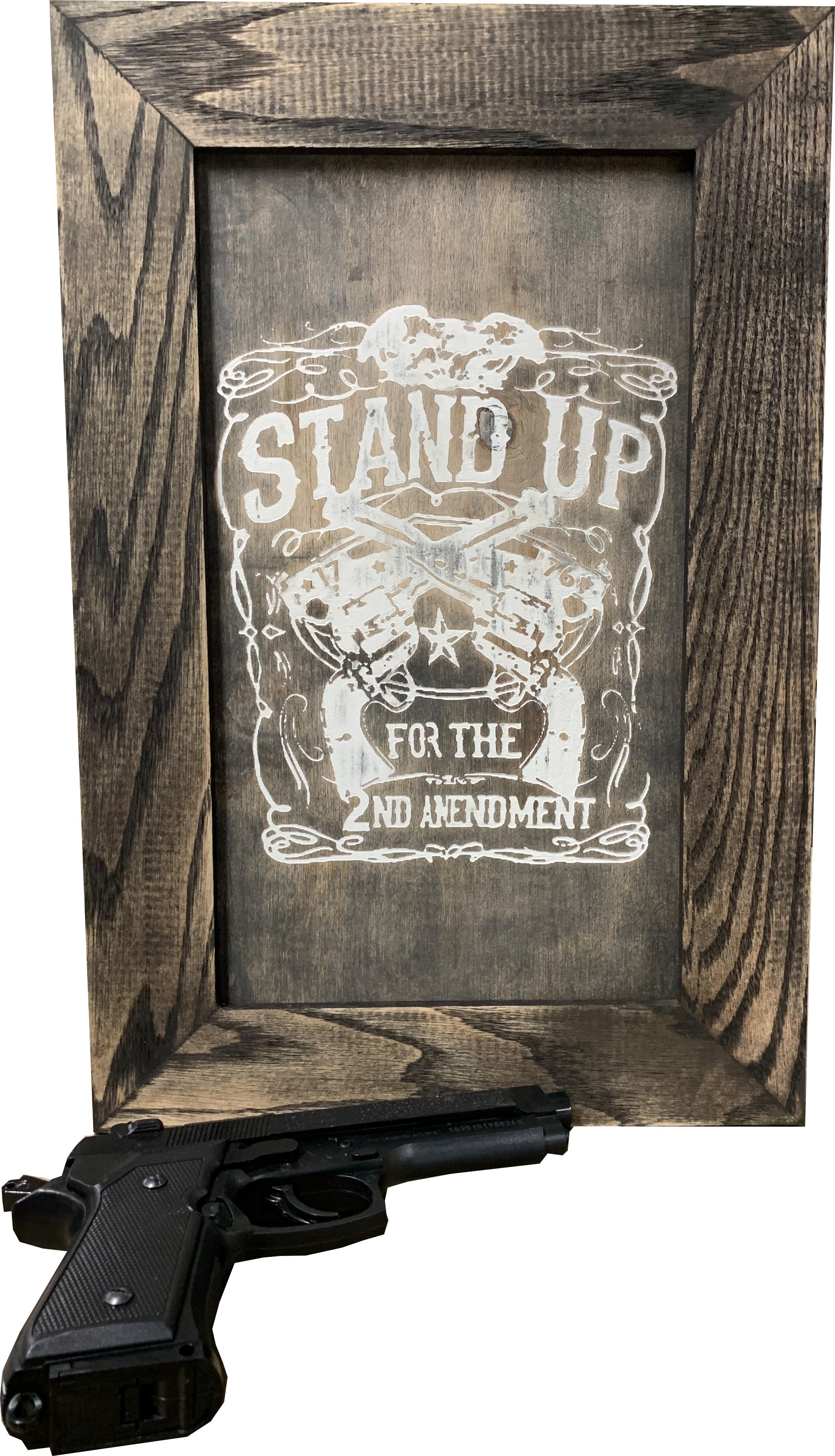 Stand Up for the 2nd Amendment Hidden Gun Storage Firearm Concealment by Bellewood Designs - main product image for Resin Society
