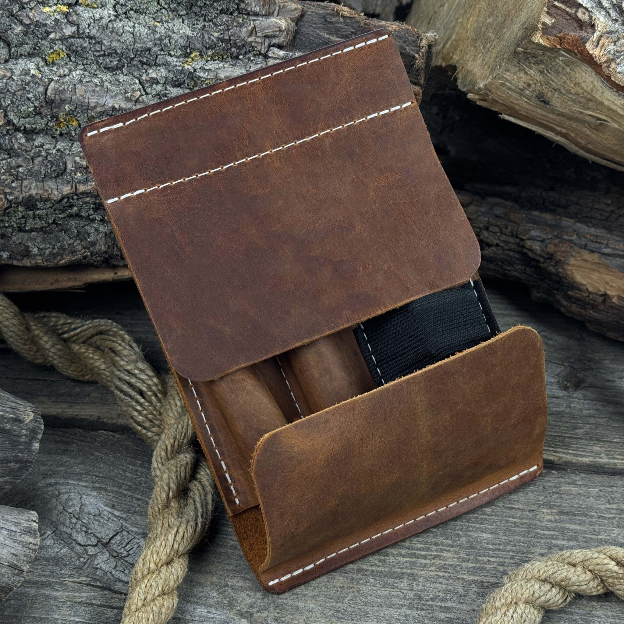 3-piece wood carving tool set with leather case including chip carving knife, V-parting chisel, and leather strop