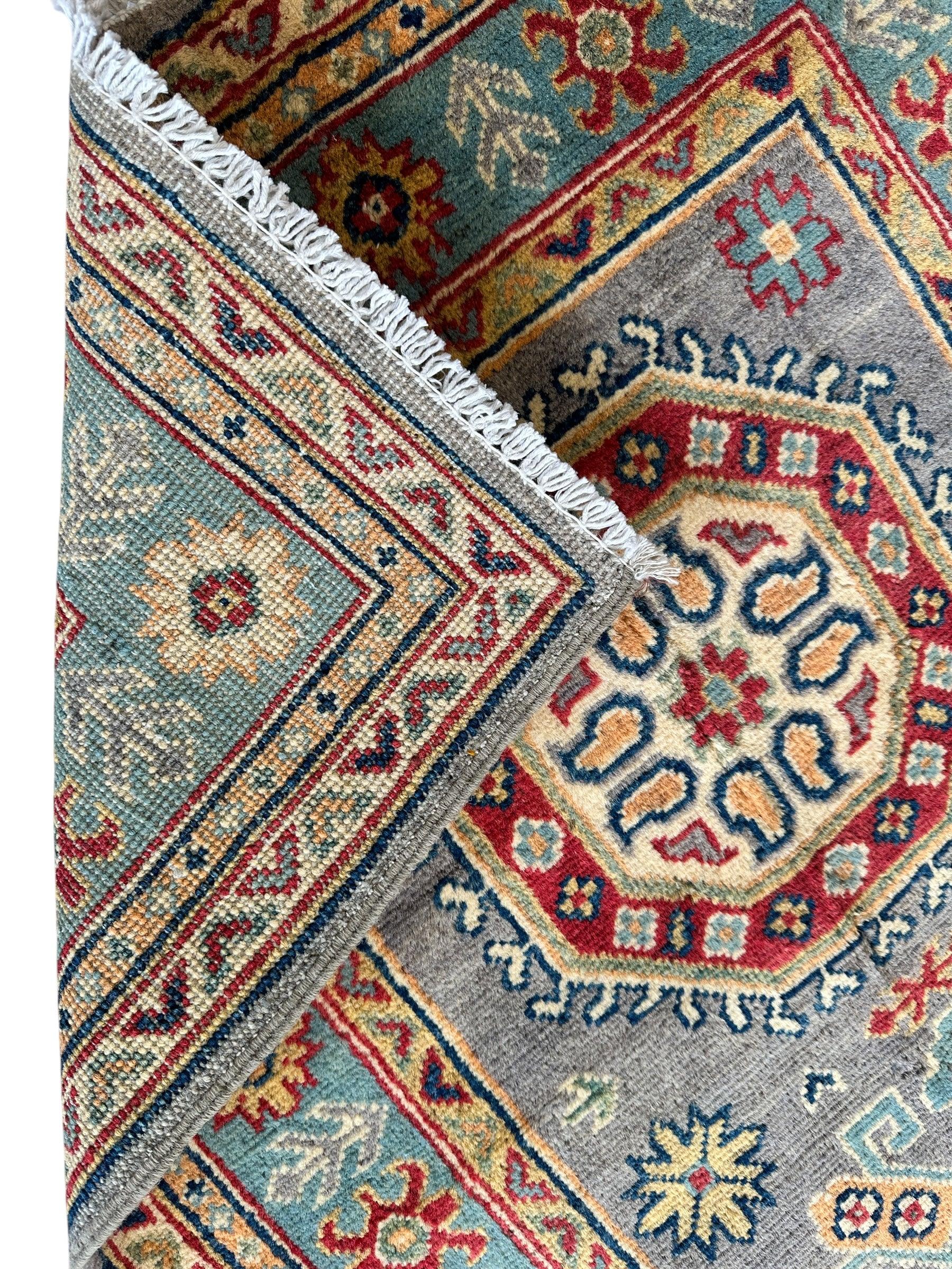 Hand-Knotted Afghan Kazak Wool Runner Rug – 2'7" x 12'3" – Traditional by Rugistan - product image 7 for Resin Society