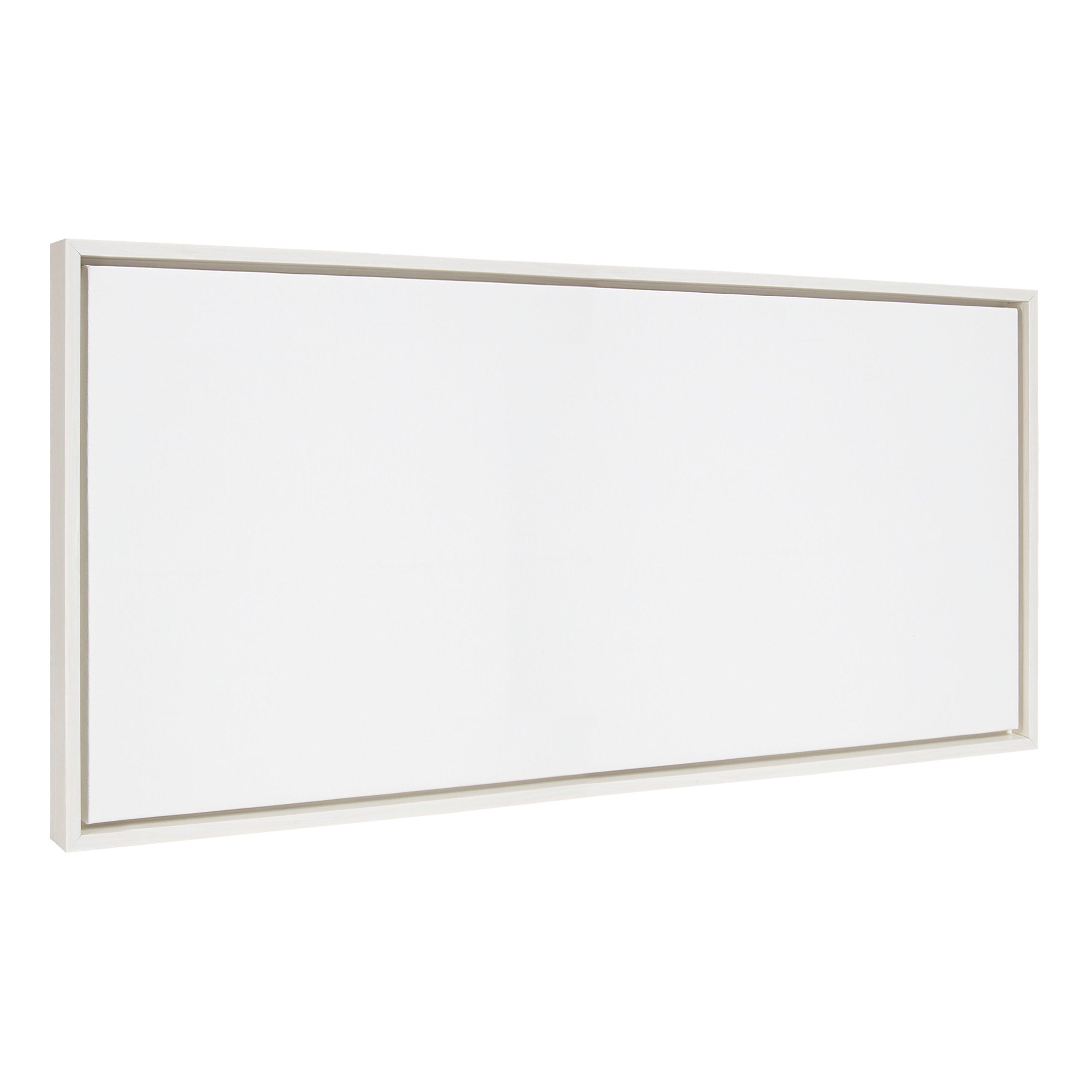 Sylvie Blank Framed Canvas 18x40 with subtle woodgrain frame