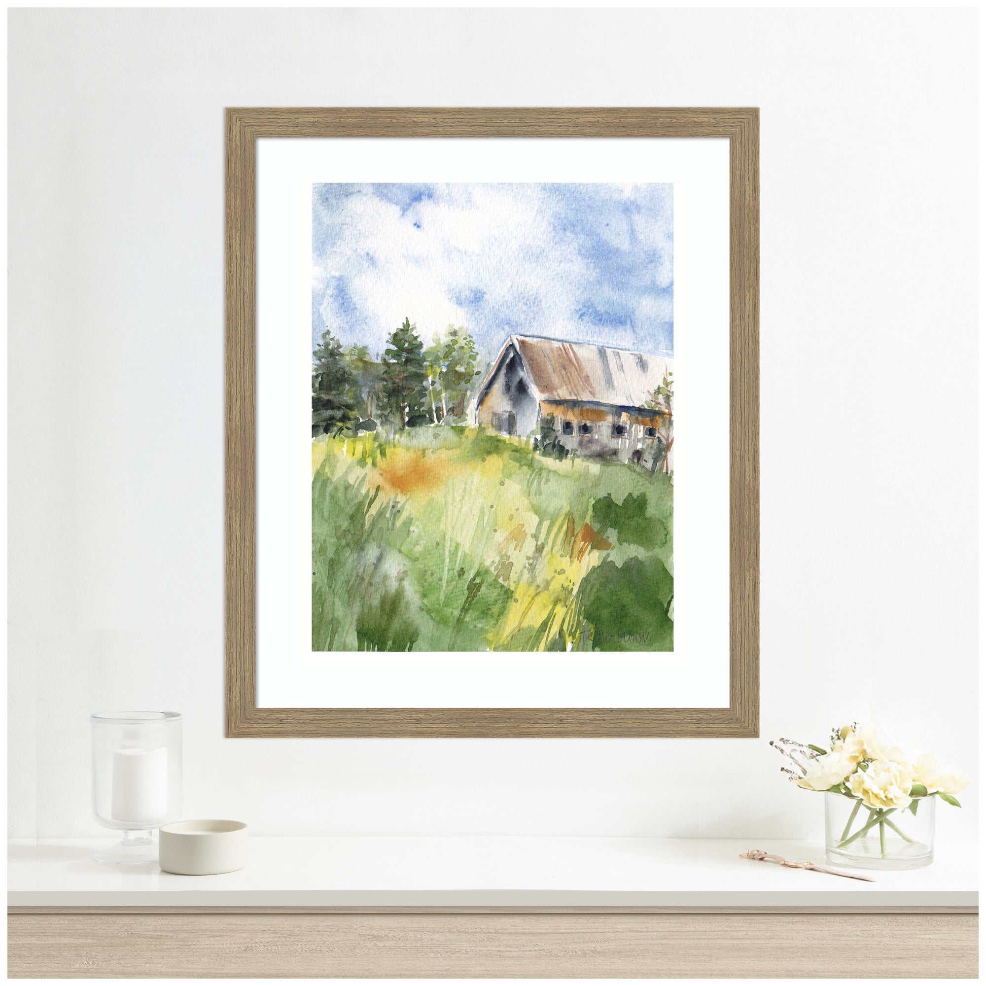 Framed Art Vermont Barn in Summer by Patricia Shaw