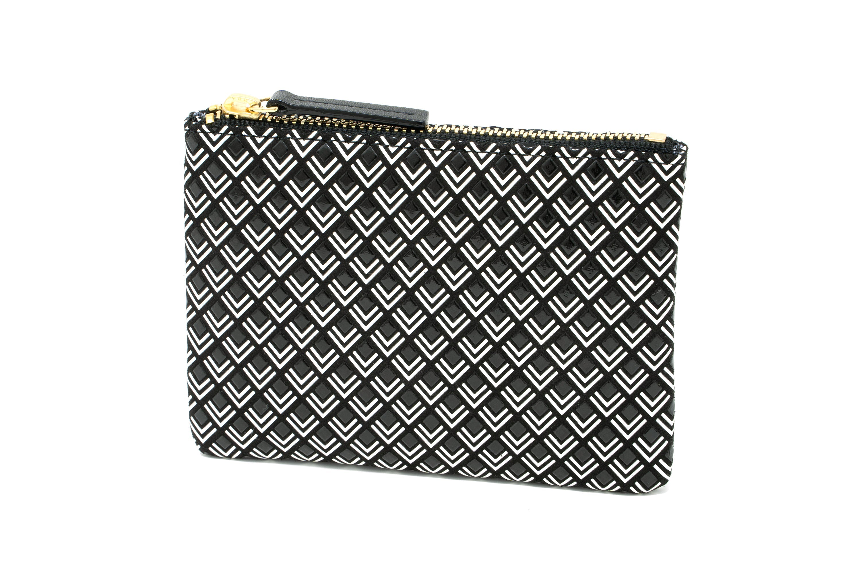 Inden Key Case in Black and White showing diamond White Frame pattern