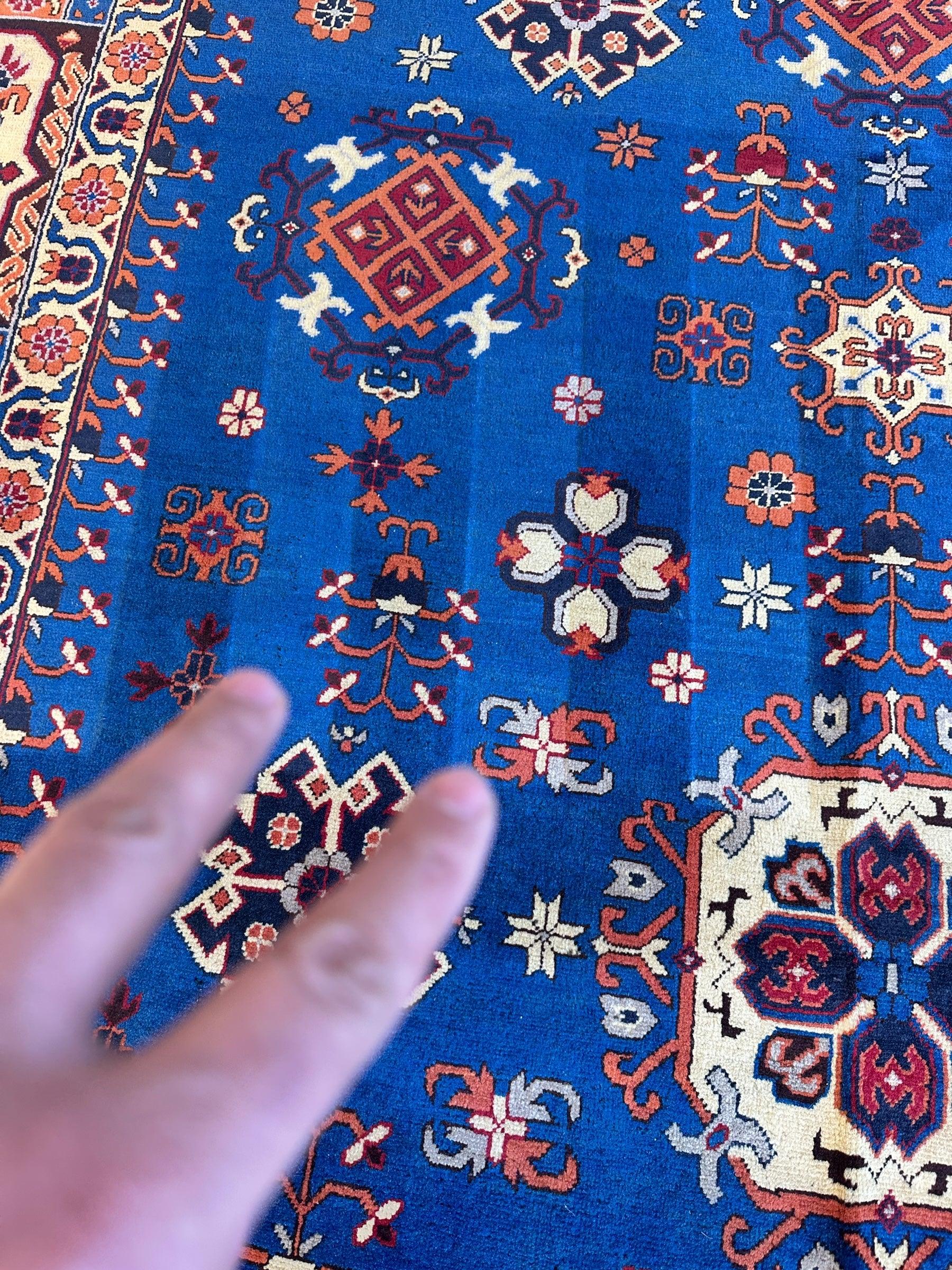 Hand-Knotted Afghan Kazak Rug – 6'6" x 9'7" – Vibrant Geometric Design by Rugistan - product image 5 for Resin Society