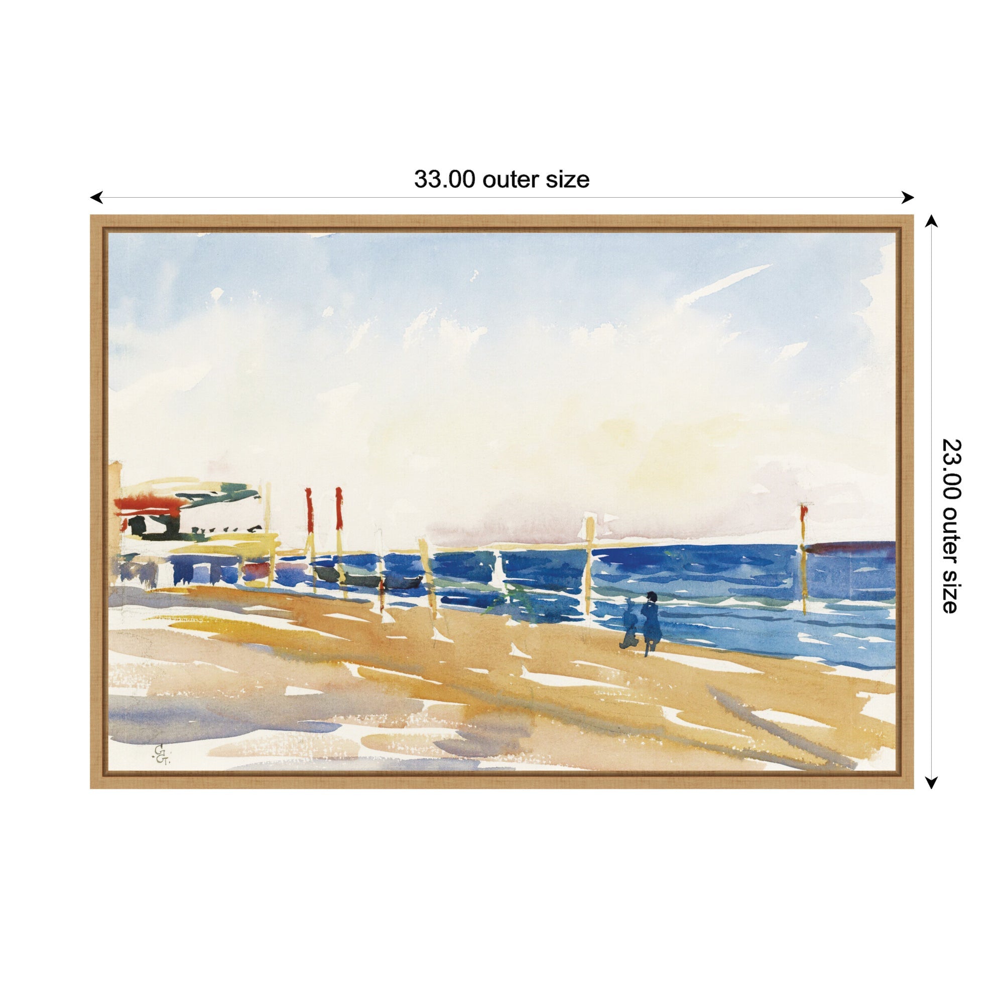 Lido of Venice no date Giovanni Giacometti by Nostalgia Prints Framed Canvas Wall Art Print