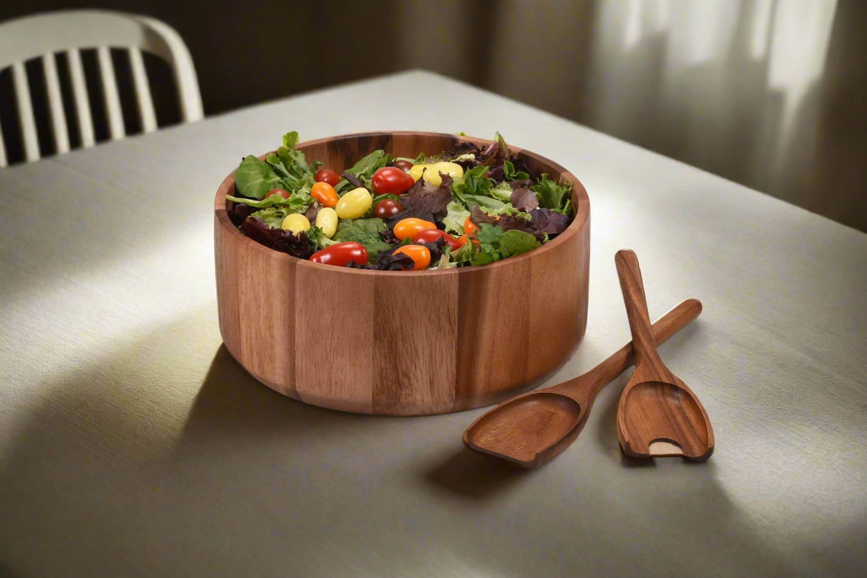 Large Salad Bowl with Servers - 327B3 by Kalmar Home - main product image for Resin Society