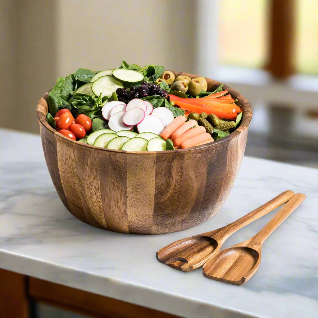 Extra Large Salad Bowl with Servers - 335C3 by Kalmar Home - main product image for Resin Society