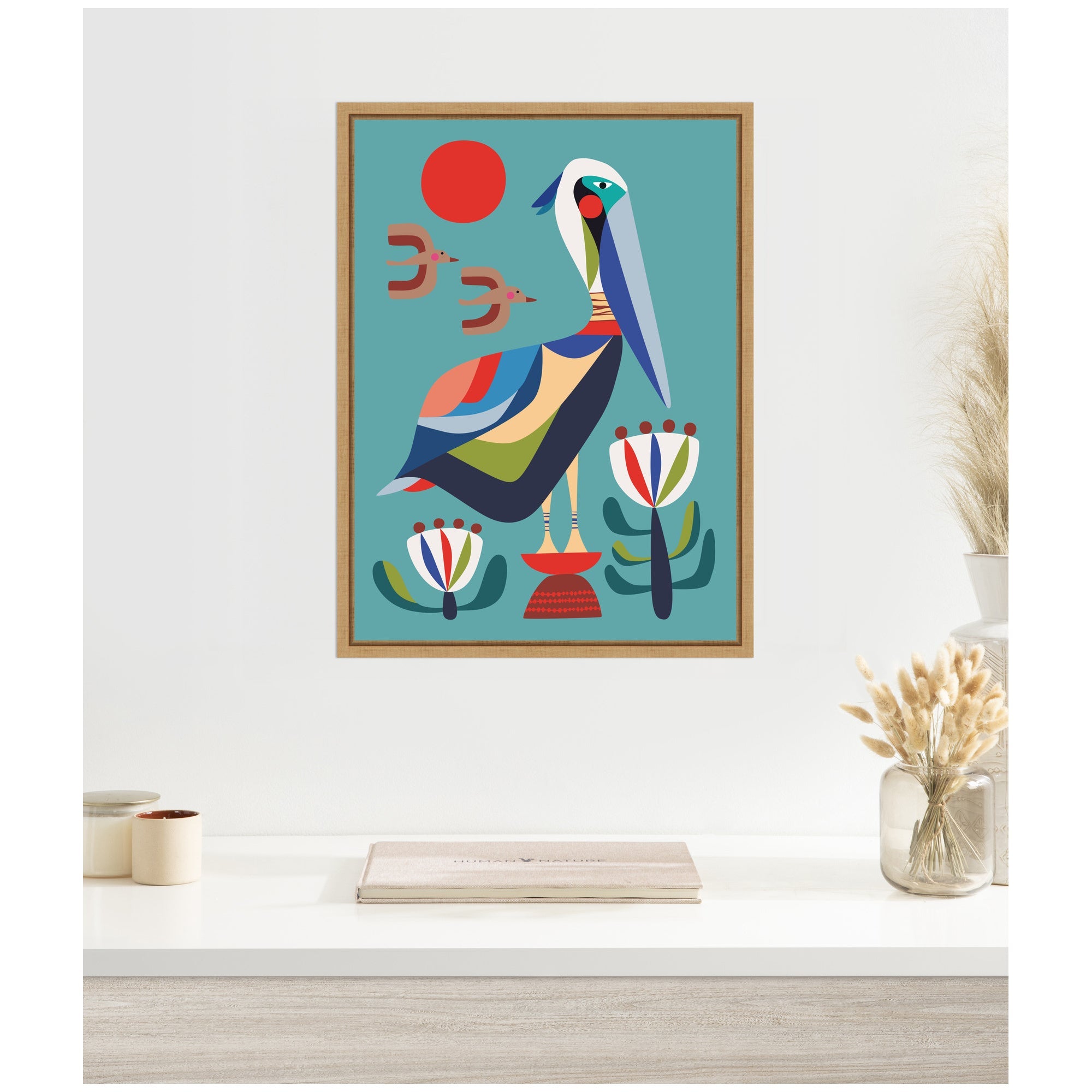 Pelican Garden by Rachel Lee Framed Canvas Wall Art Print
