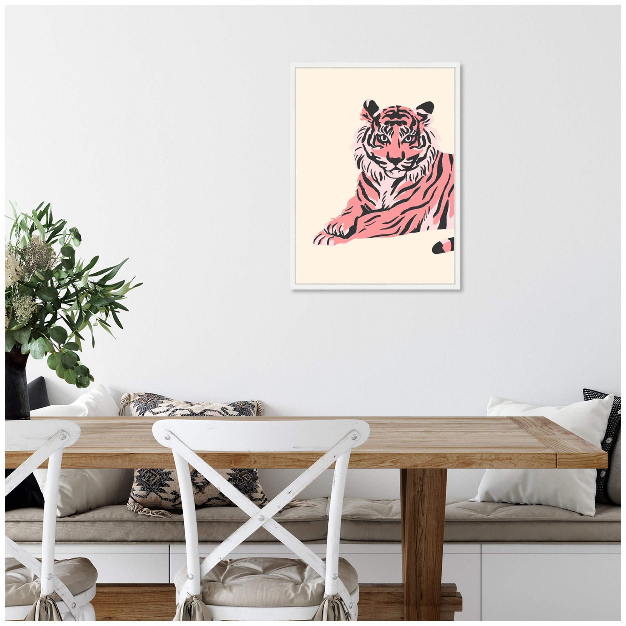 Sylvie Trendy Tiger Framed Canvas by Honey Island Studio