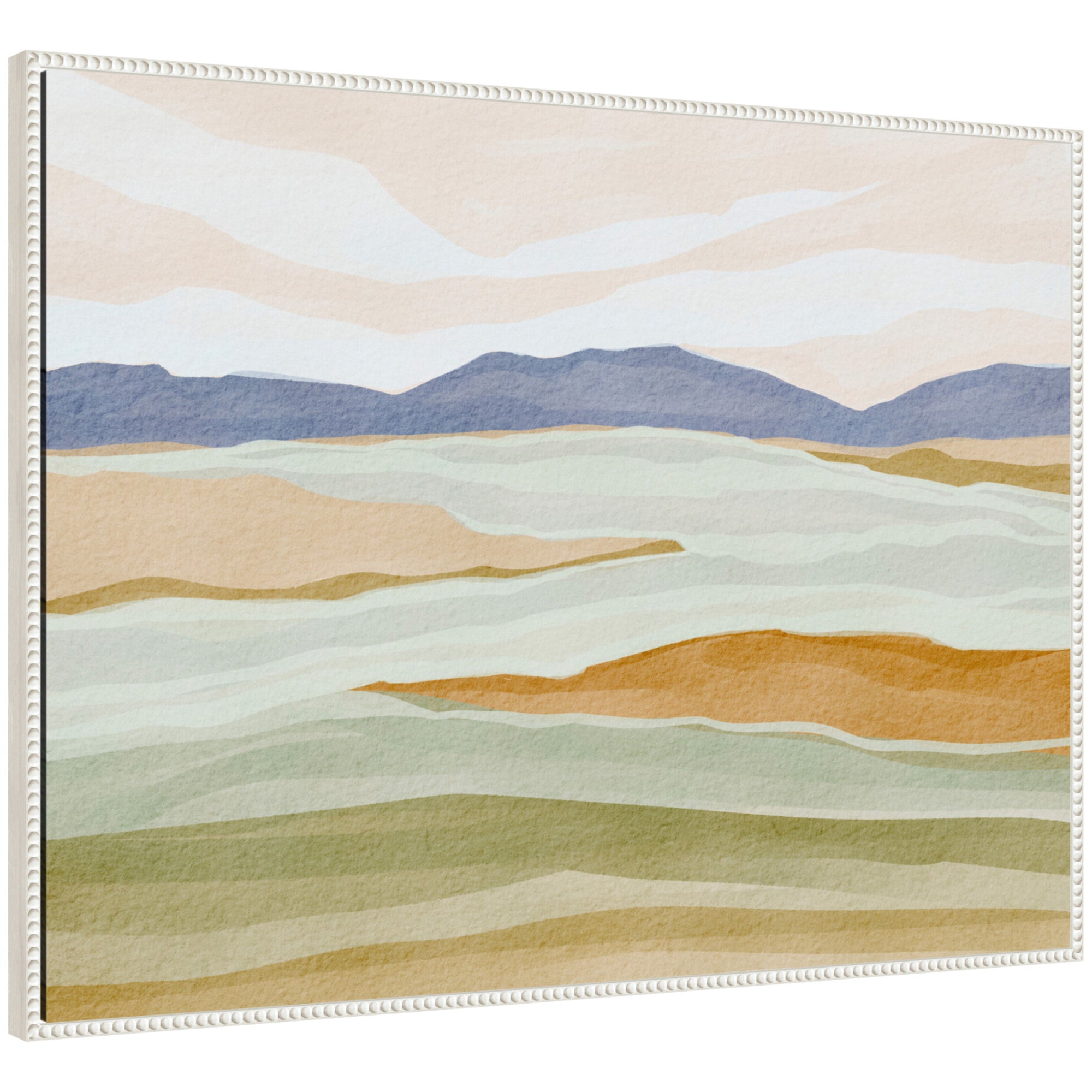 Framed canvas art titled Sylvie Dreamy Hillscape by Nikita Jariwala showing a soft landscape scene