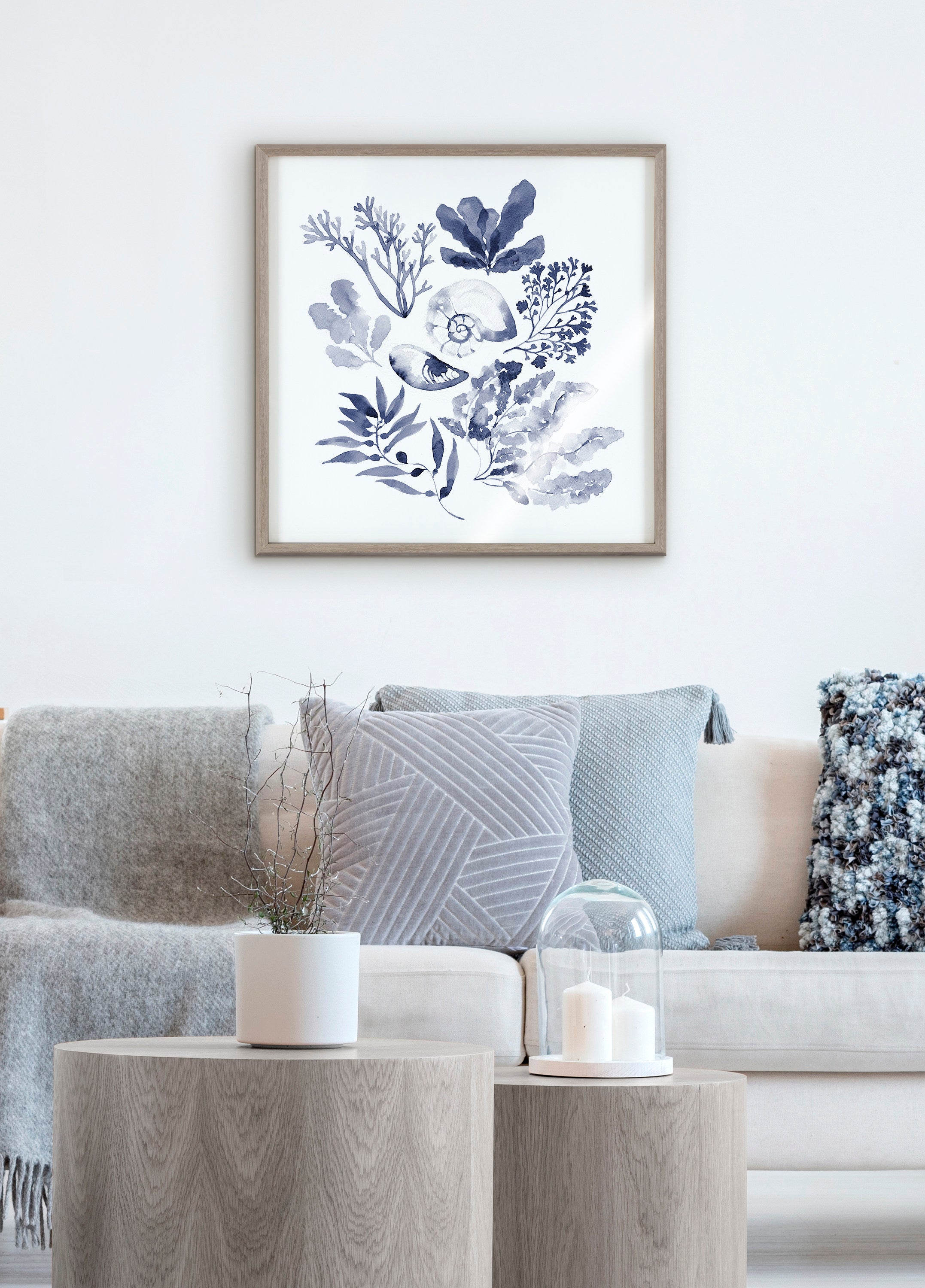 Blake Indigo Shells Framed Printed Acrylic by Sara Berrenson by kateandlaurel - product image 7 for Resin Society