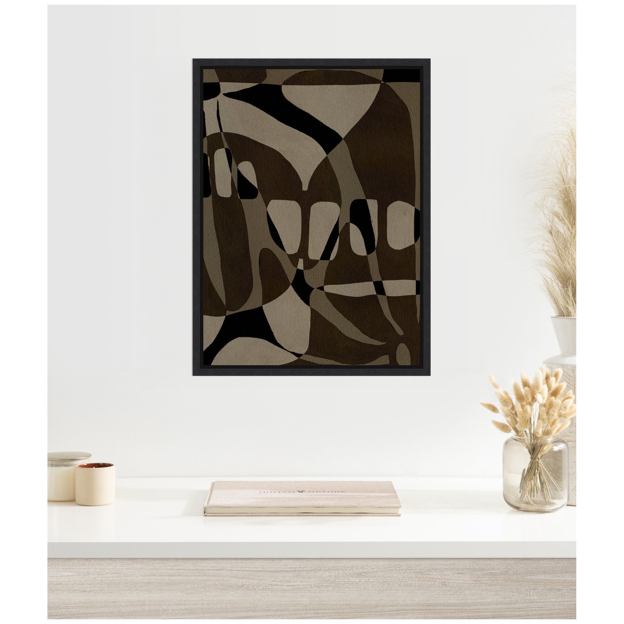 Sylvie Contour 1 Framed Canvas by Shatha Al Dafai