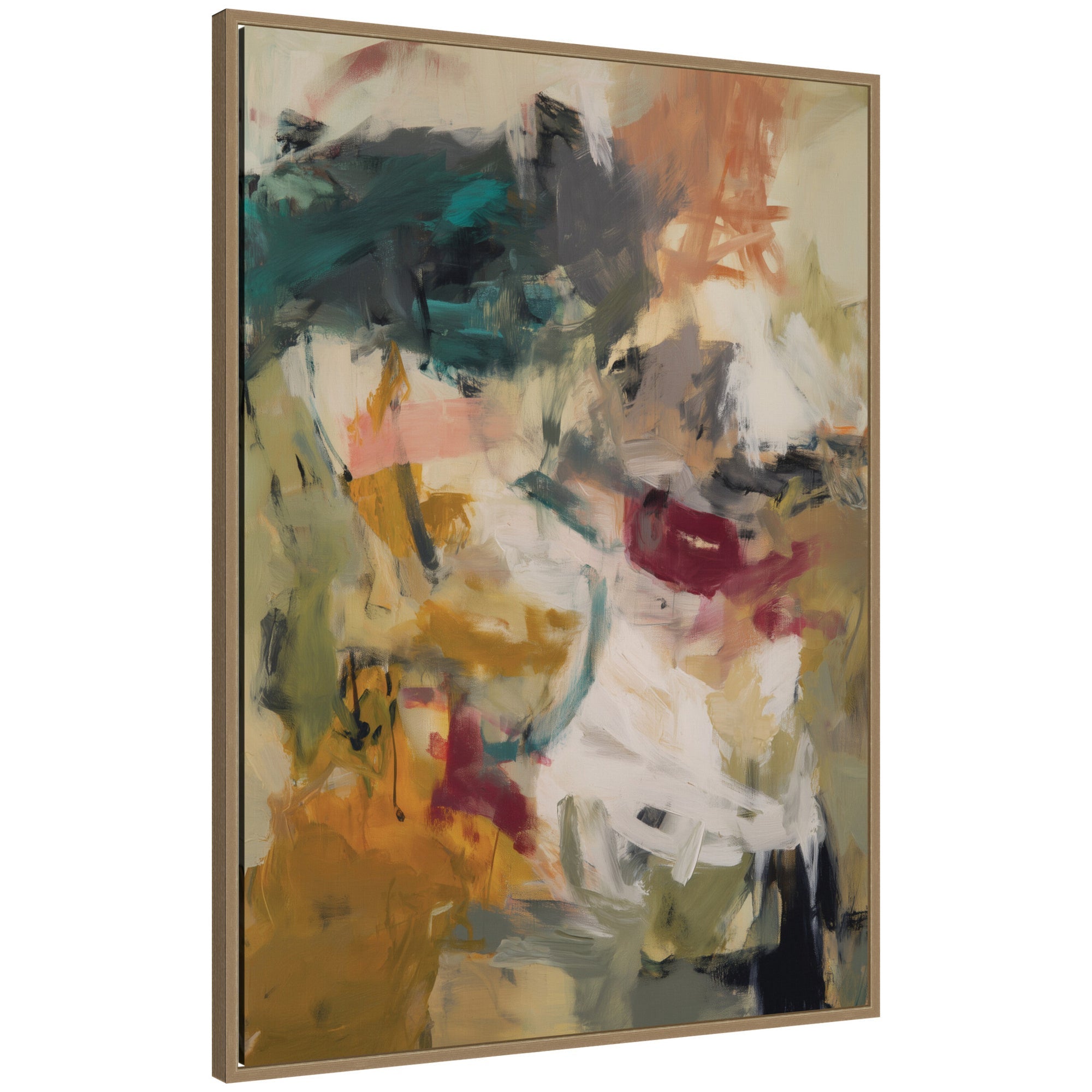 Painted Storm No.
1 by Amy Lighthall, framed canvas wall art print with a Sylvie dark gold frame.