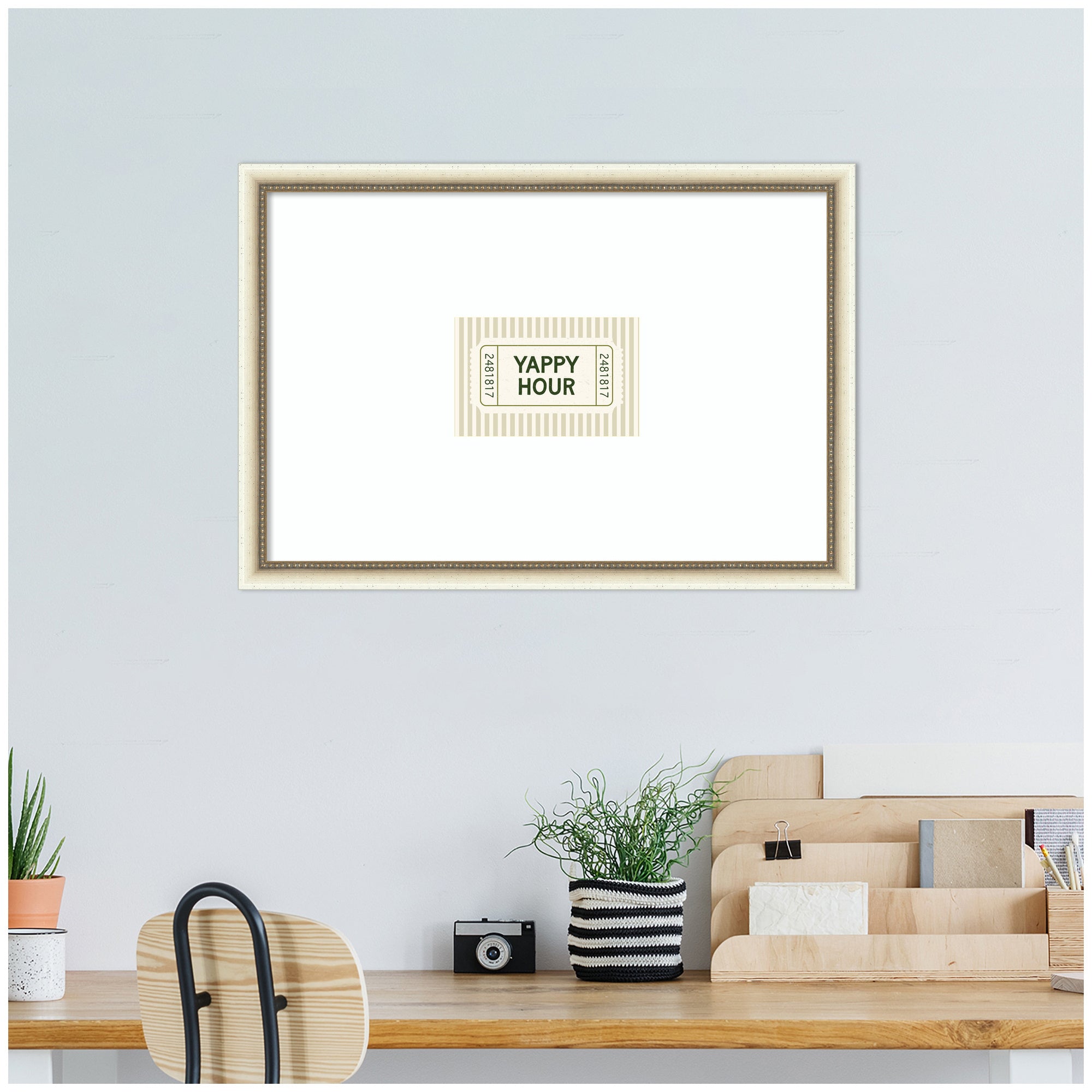 Yappy Hour Ticket Sage Green Wall by Lucky Guava Framed Wall Art Print
