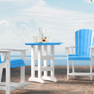 SoPoly 36 inch round counter-height outdoor table in various colors