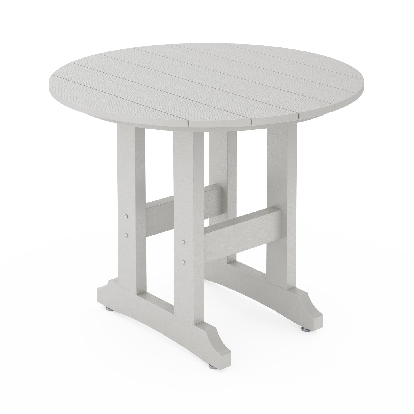 SoPoly 36 inch round outdoor dining table in multiple colors including Black, Destin White, Tybee Sand, and Heron Gray
