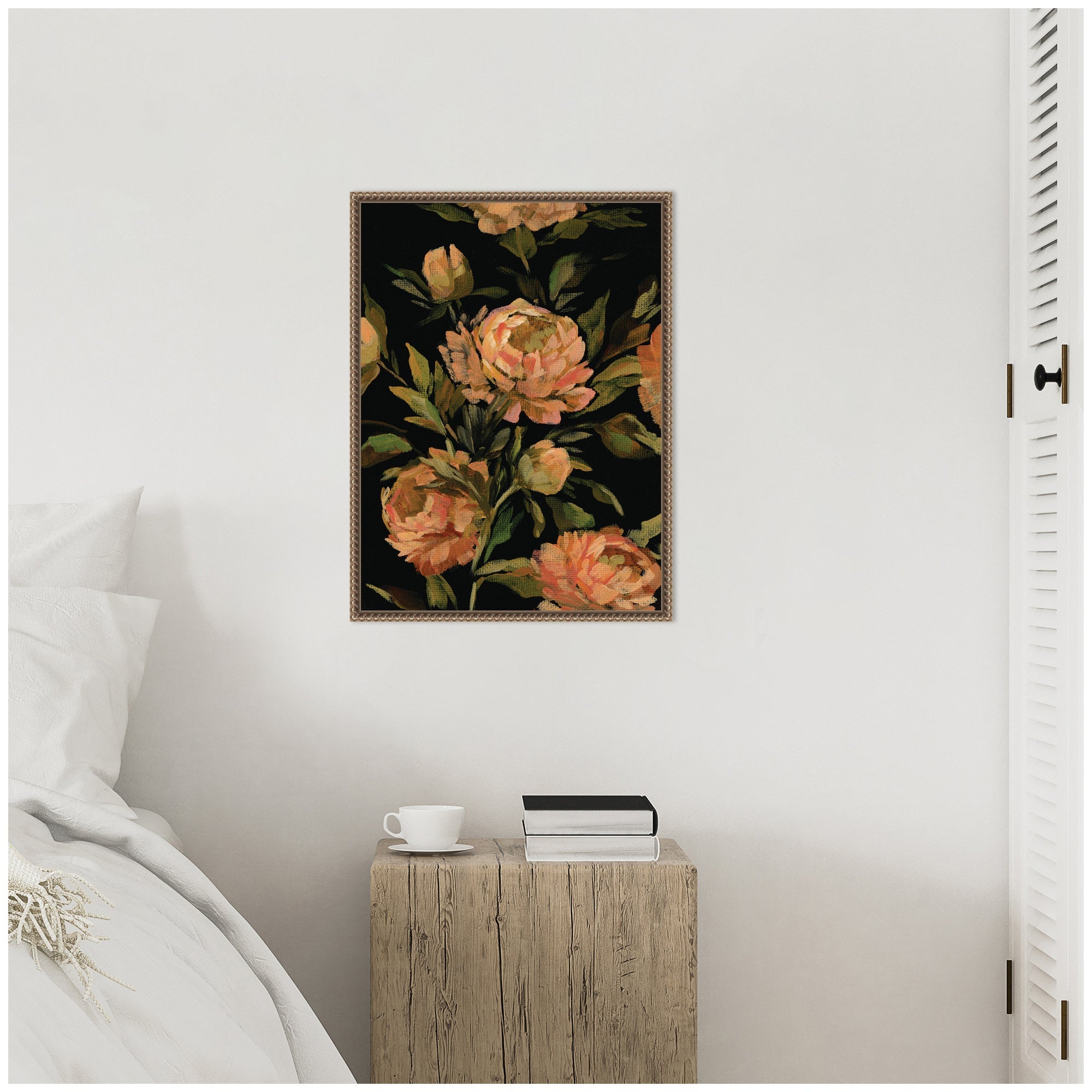 Sylvie Moody Floral 3 Framed Canvas by Annie Quigley