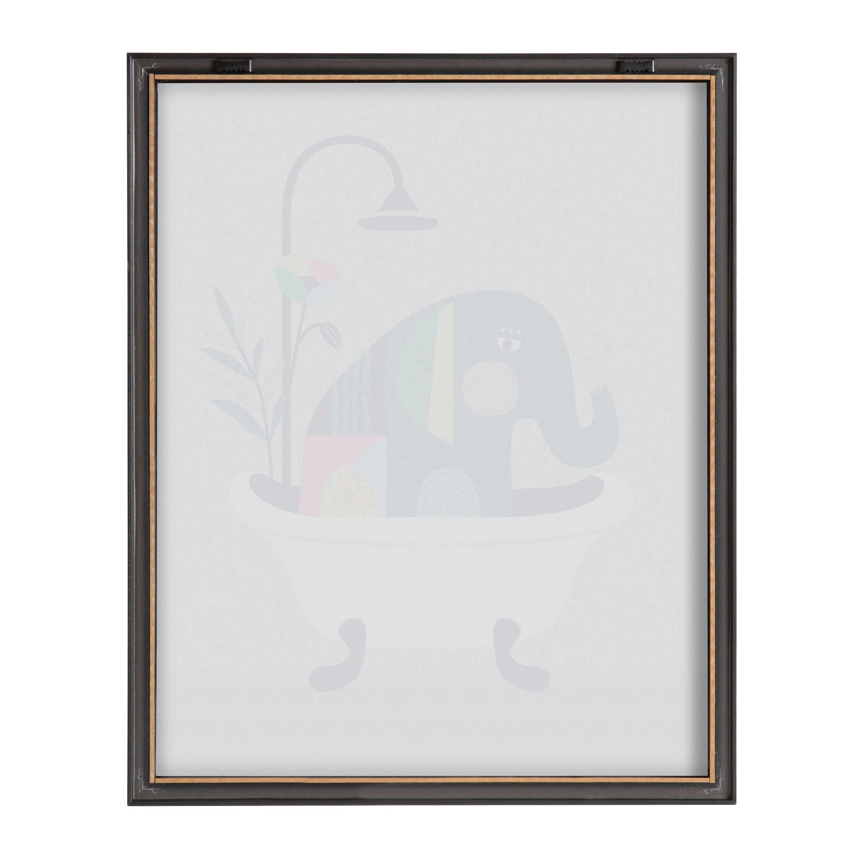 Blake Mid Century Modern Elephant in the Tub Framed Printed Glass by kateandlaurel - product image 4 for Resin Society