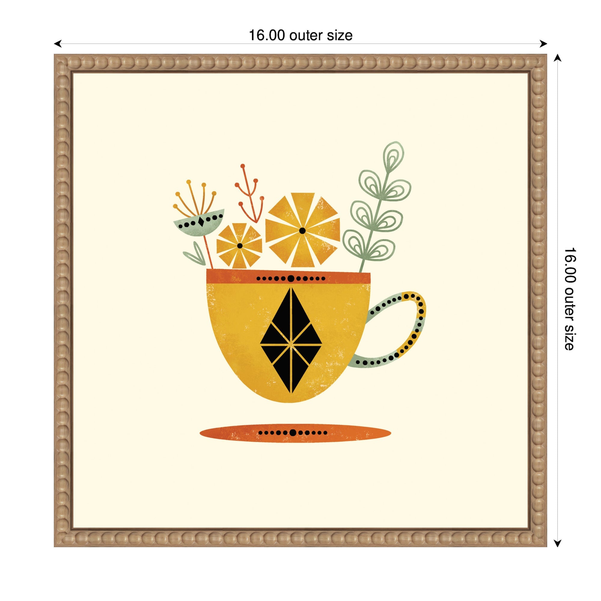 Sylvie Yellow Cup Framed Canvas by Amber Leaders