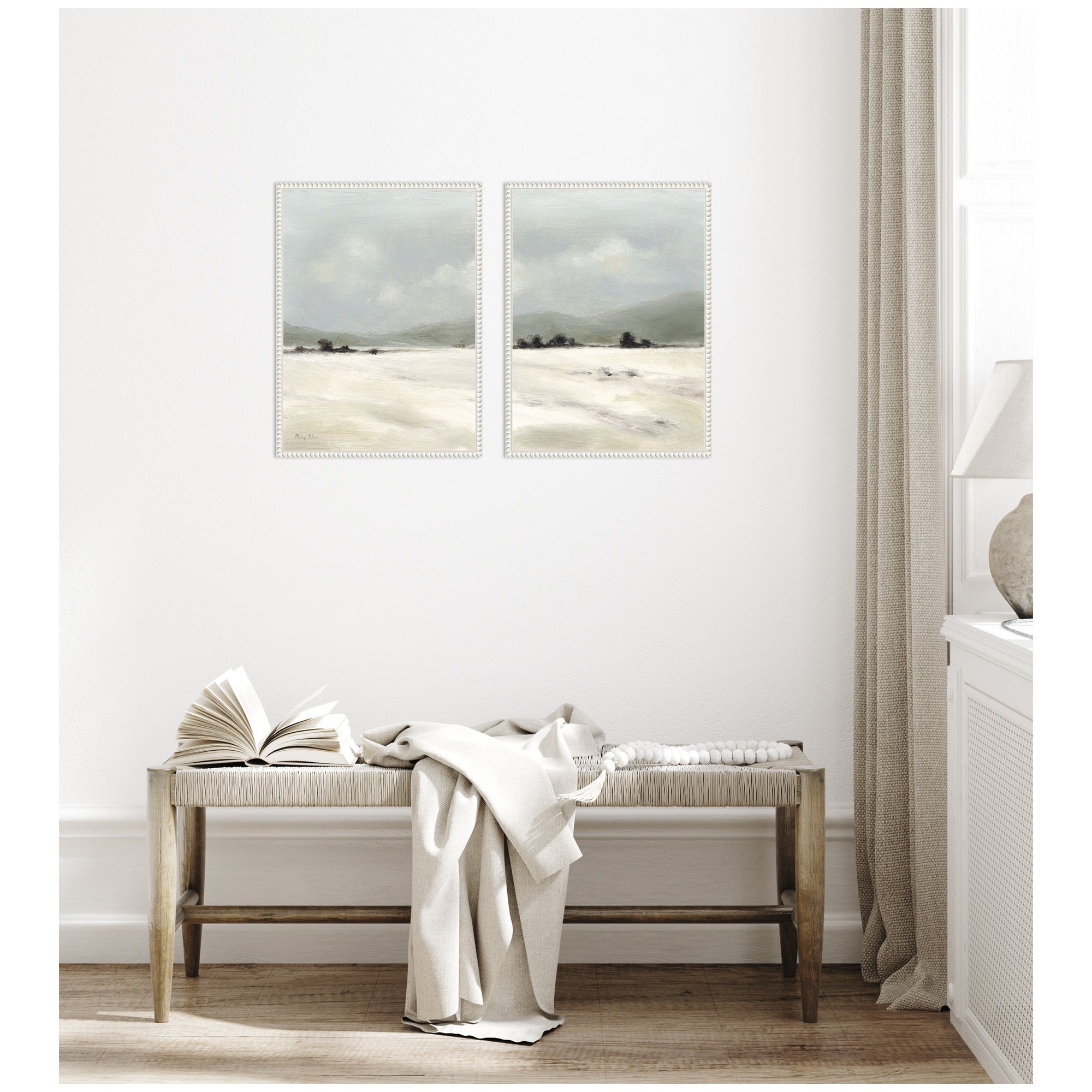 Sylvie Beaded December Mist - 2 Piece Framed Canvas Art Set by Mackenzie Nelson