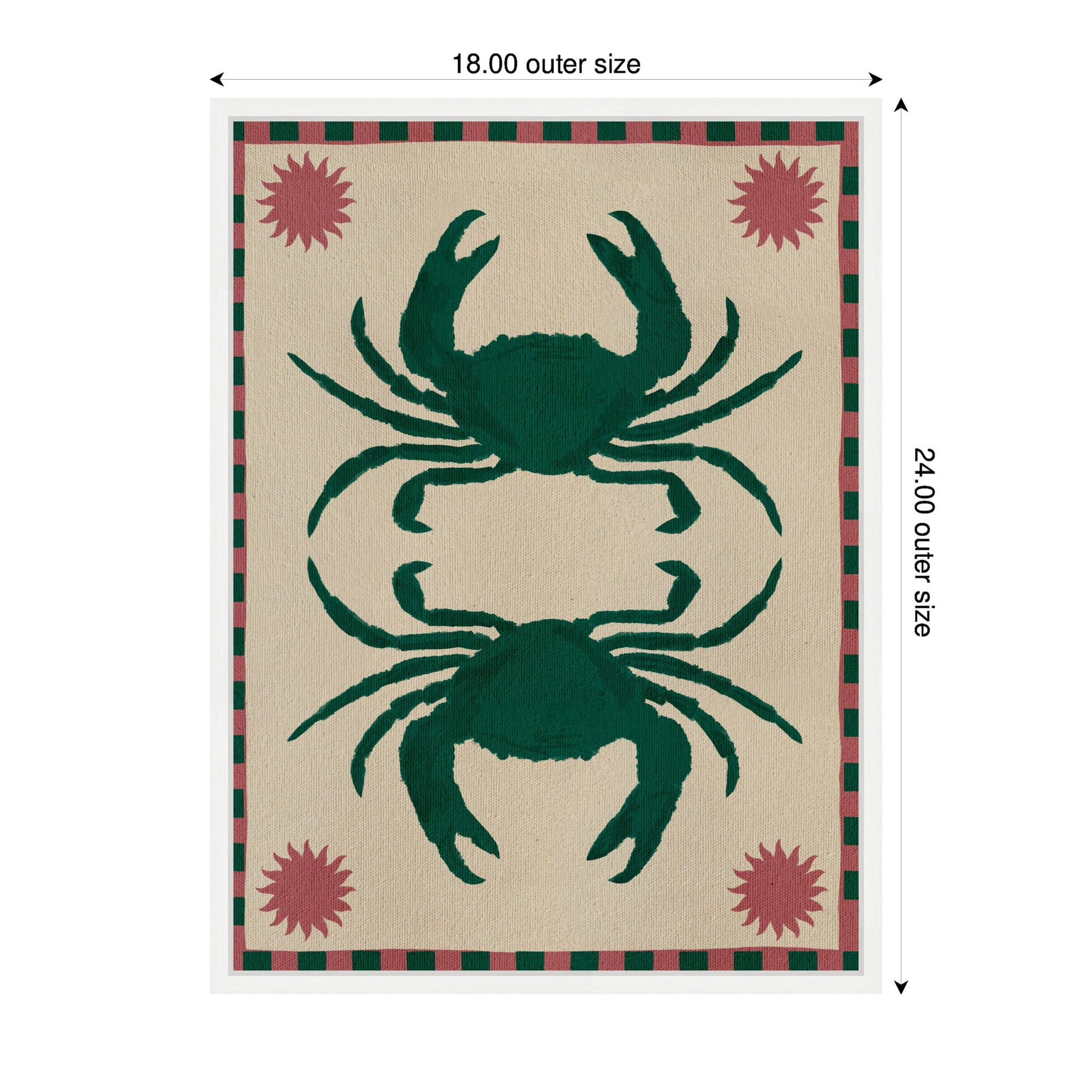 Sylvie Lush Duo 6 Crabs Framed Canvas by Shatha Al Dafai