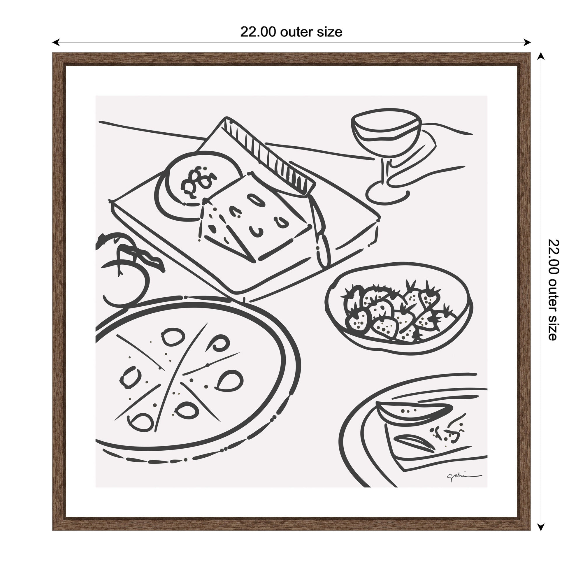 Dinner Club by Gabrielly Guedes Framed Canvas Wall Art Print