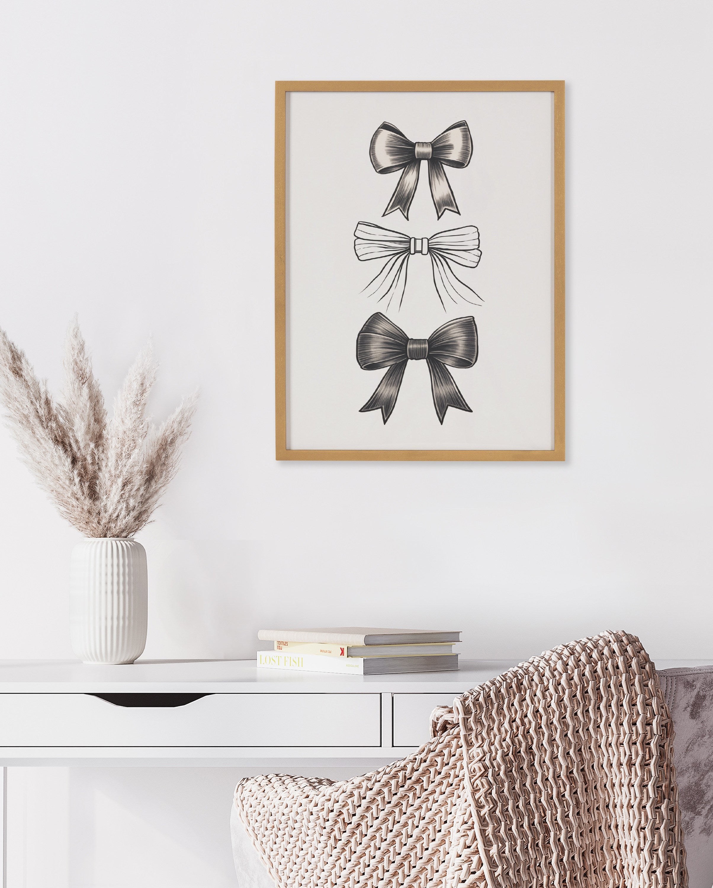 Gallery Coquette Preppy Retro Girly Black Bows Print by kateandlaurel - product image 5 for Resin Society
