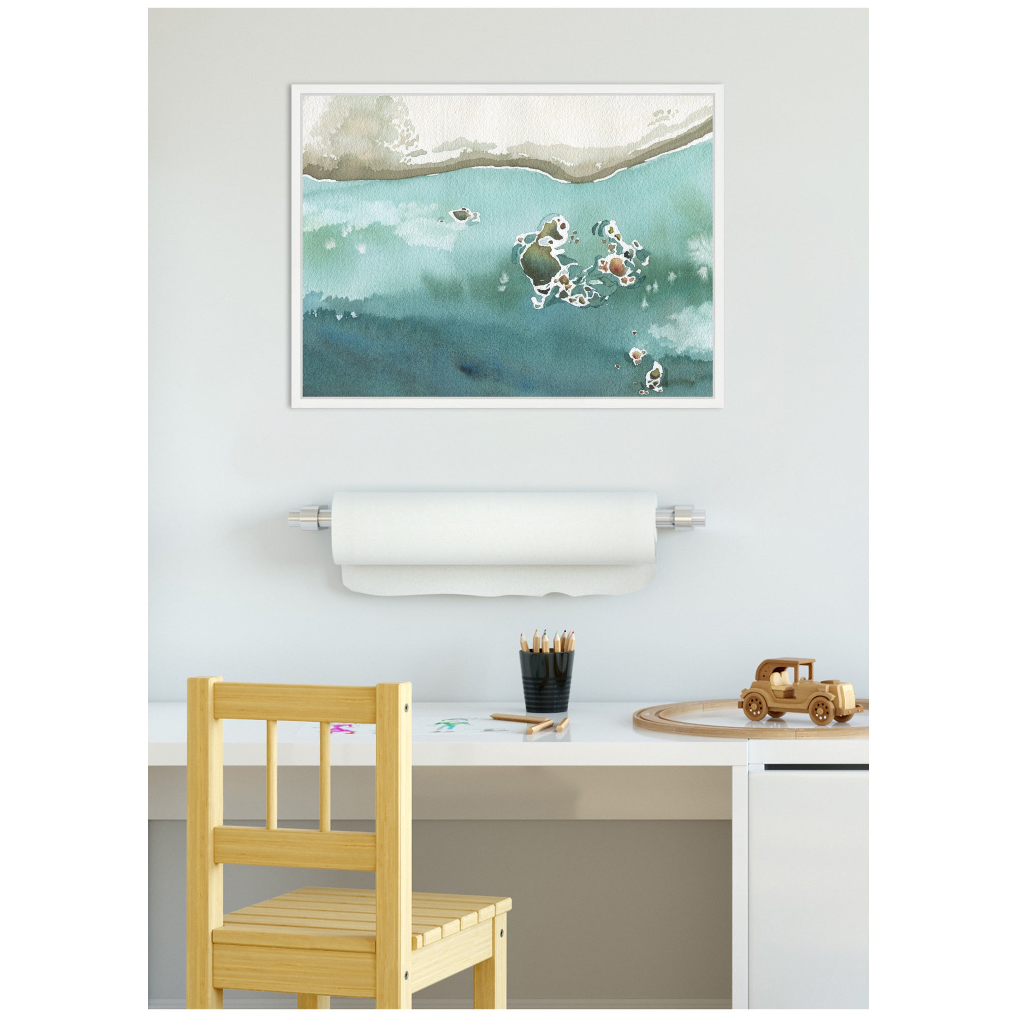 Sylvie Rocky Shores Framed Canvas by Janet Meinke-Lau